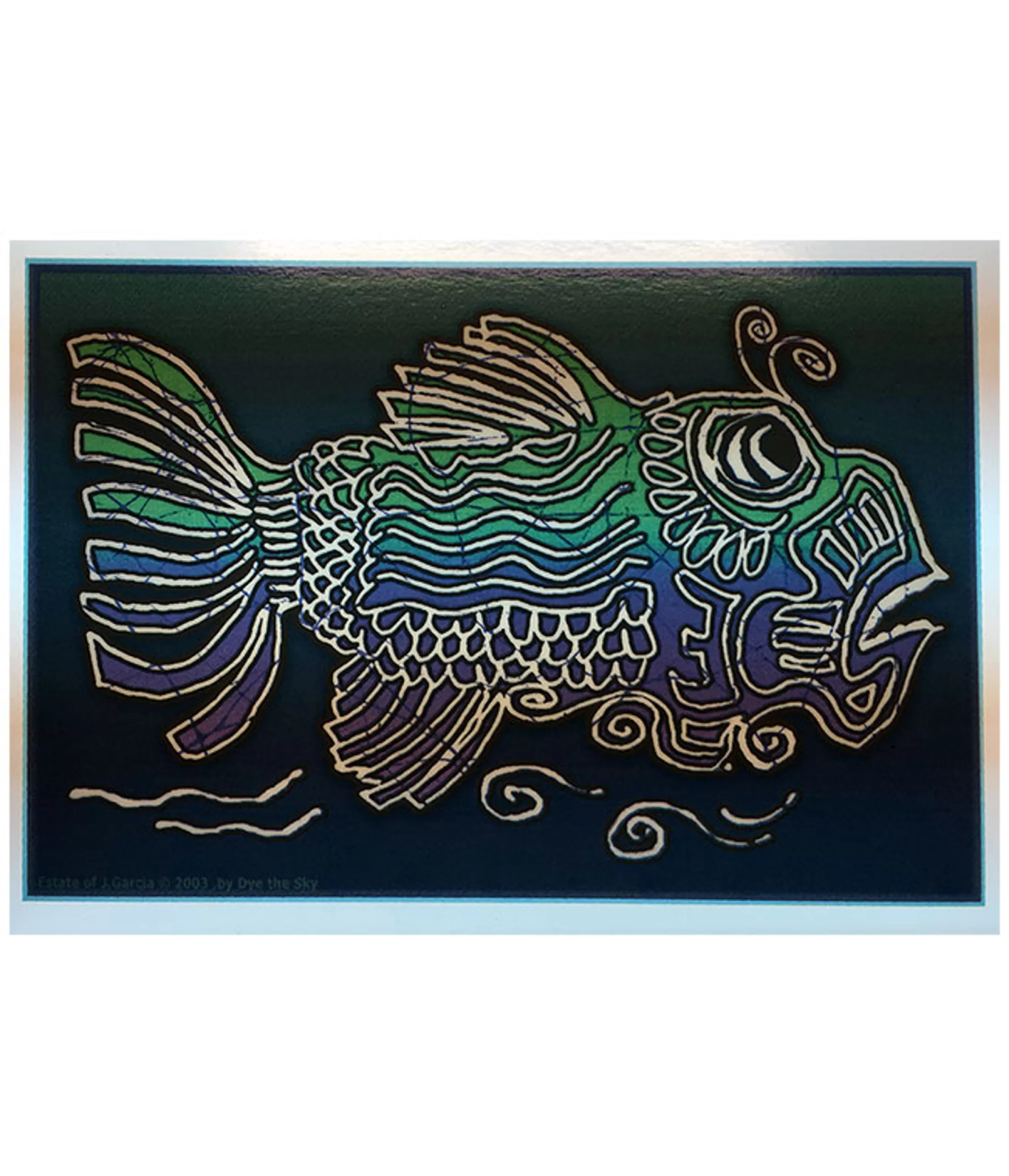 Jerry Garcia | Grateful Dead<Liquid Blue Jerry Garcia Fish Window Sticker