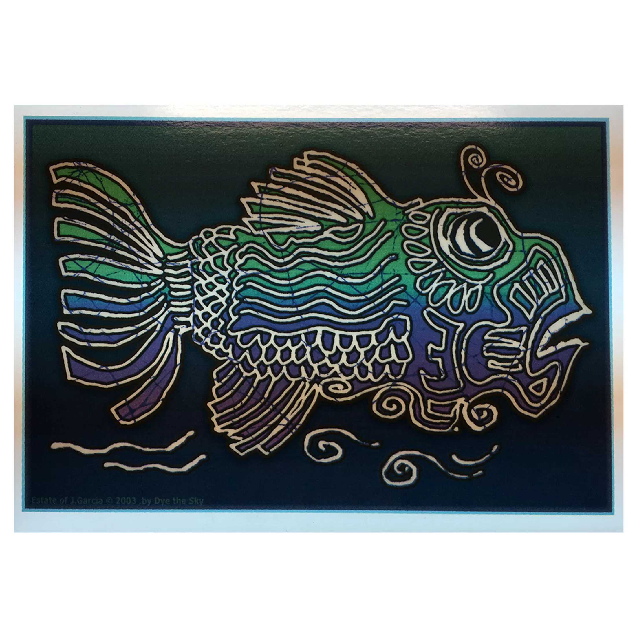 Jerry Garcia | Grateful Dead<Liquid Blue Jerry Garcia Fish Window Sticker