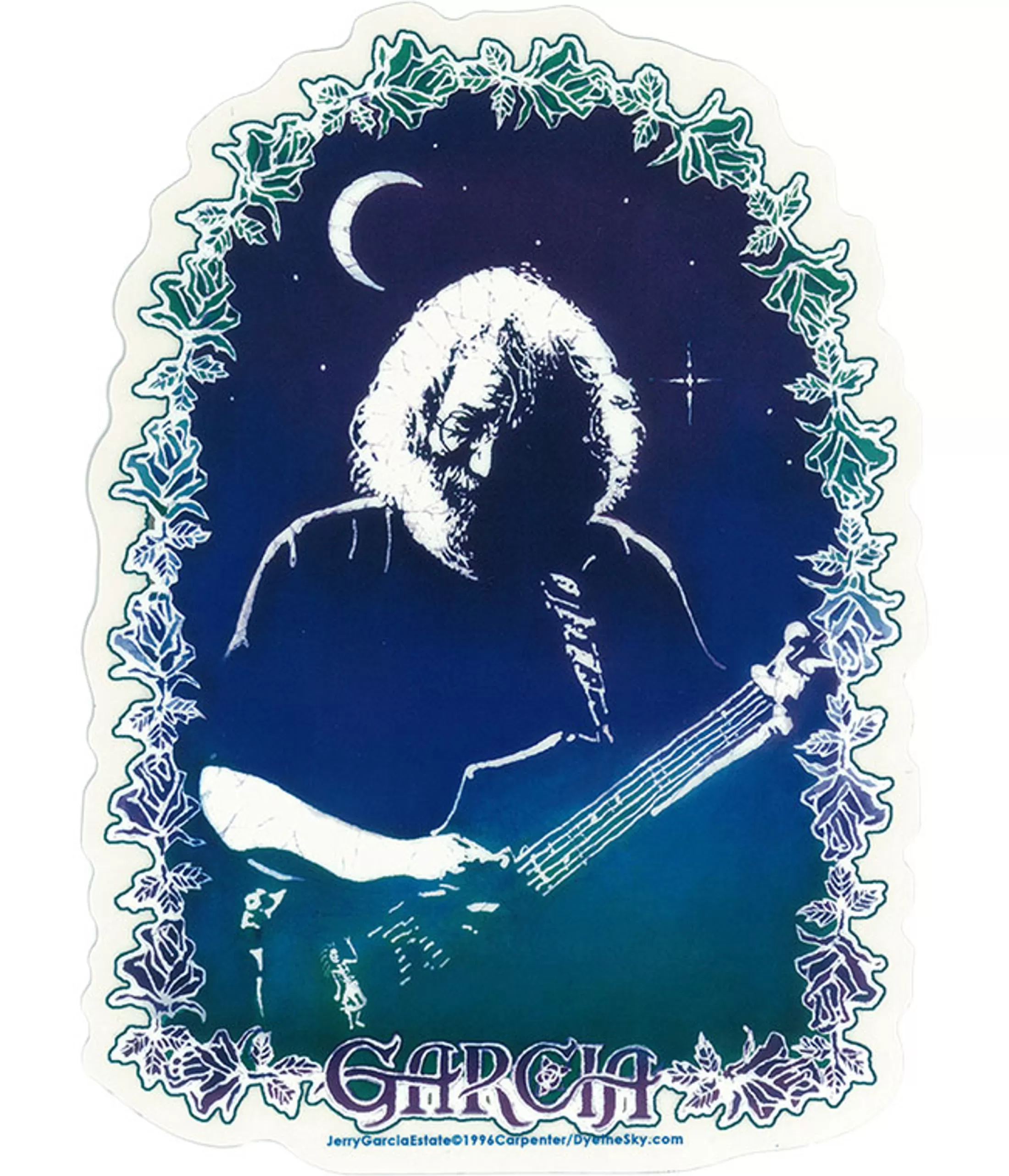 Jerry Garcia | Grateful Dead<Liquid Blue Jerry Garcia Roses Sticker