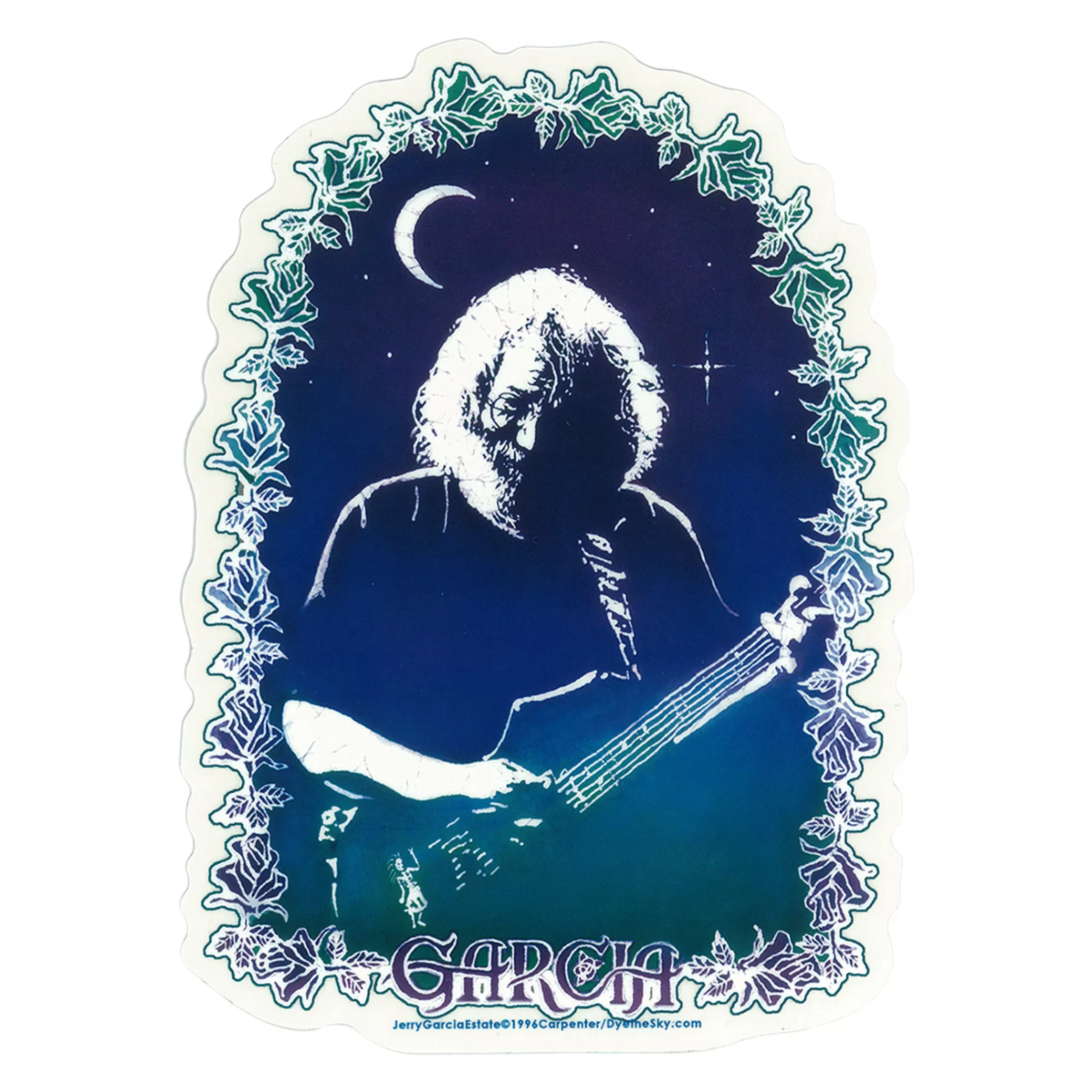 Jerry Garcia | Grateful Dead<Liquid Blue Jerry Garcia Roses Sticker