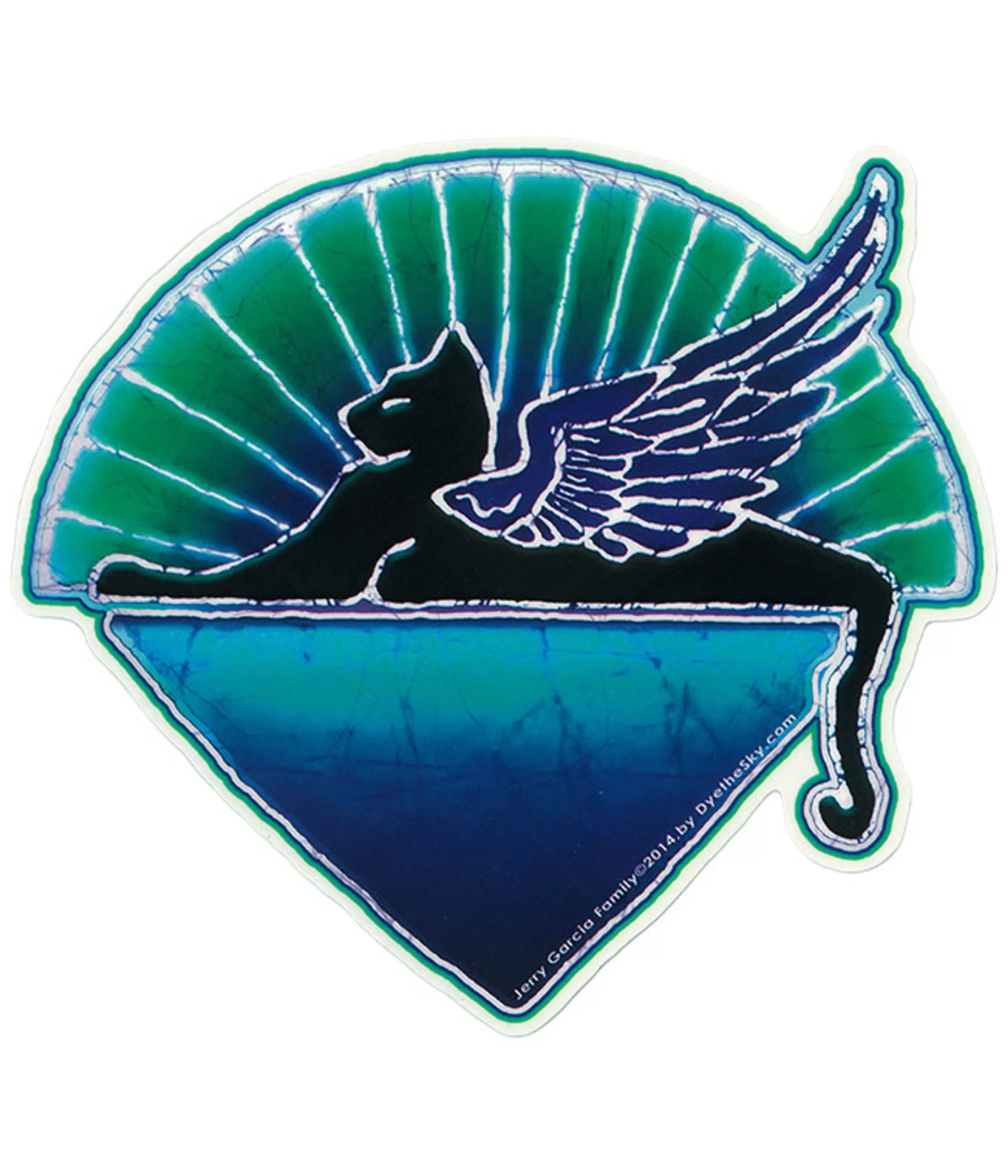 Jerry Garcia | Grateful Dead<Liquid Blue Jerry Garcia Winged Cat Sticker