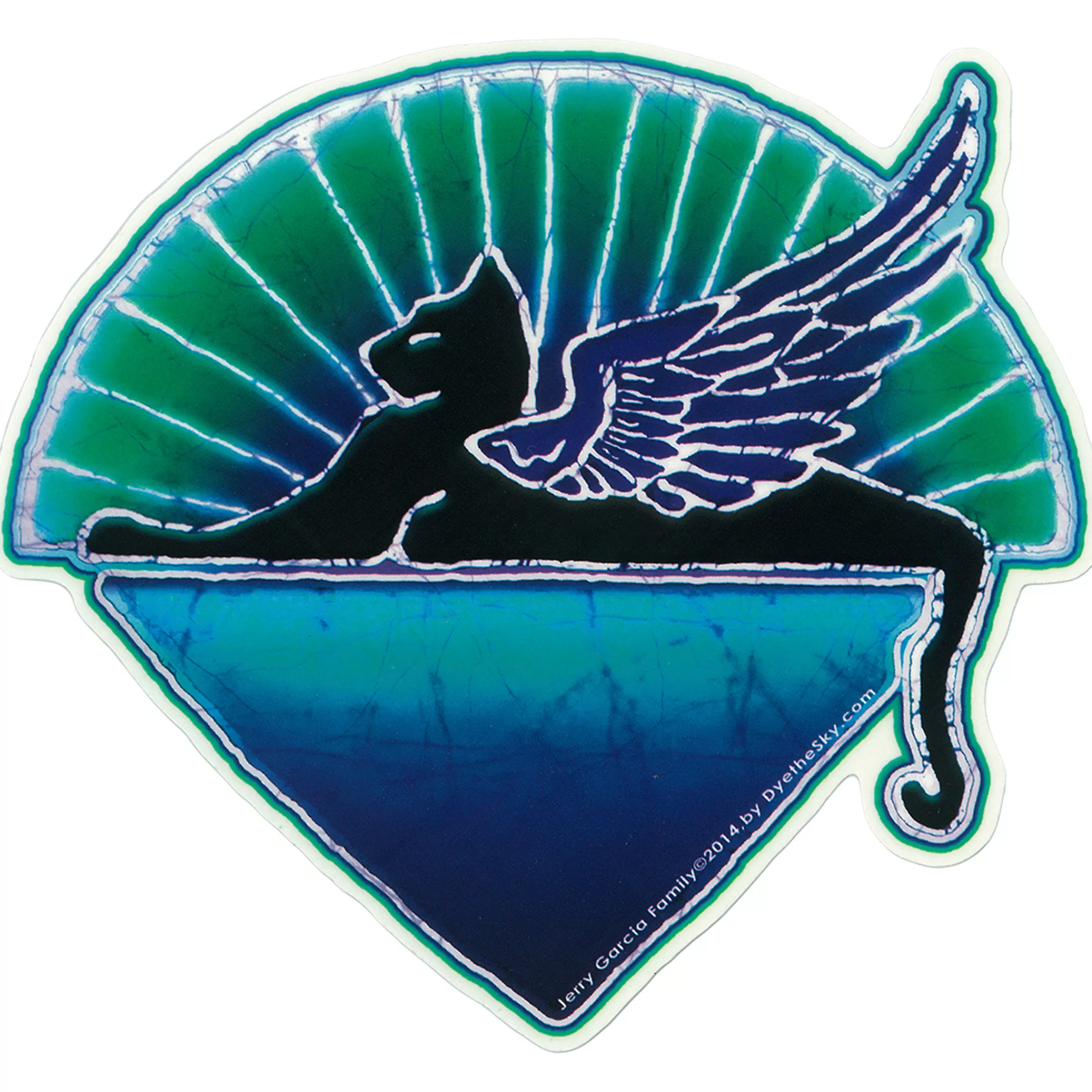 Jerry Garcia | Grateful Dead<Liquid Blue Jerry Garcia Winged Cat Sticker