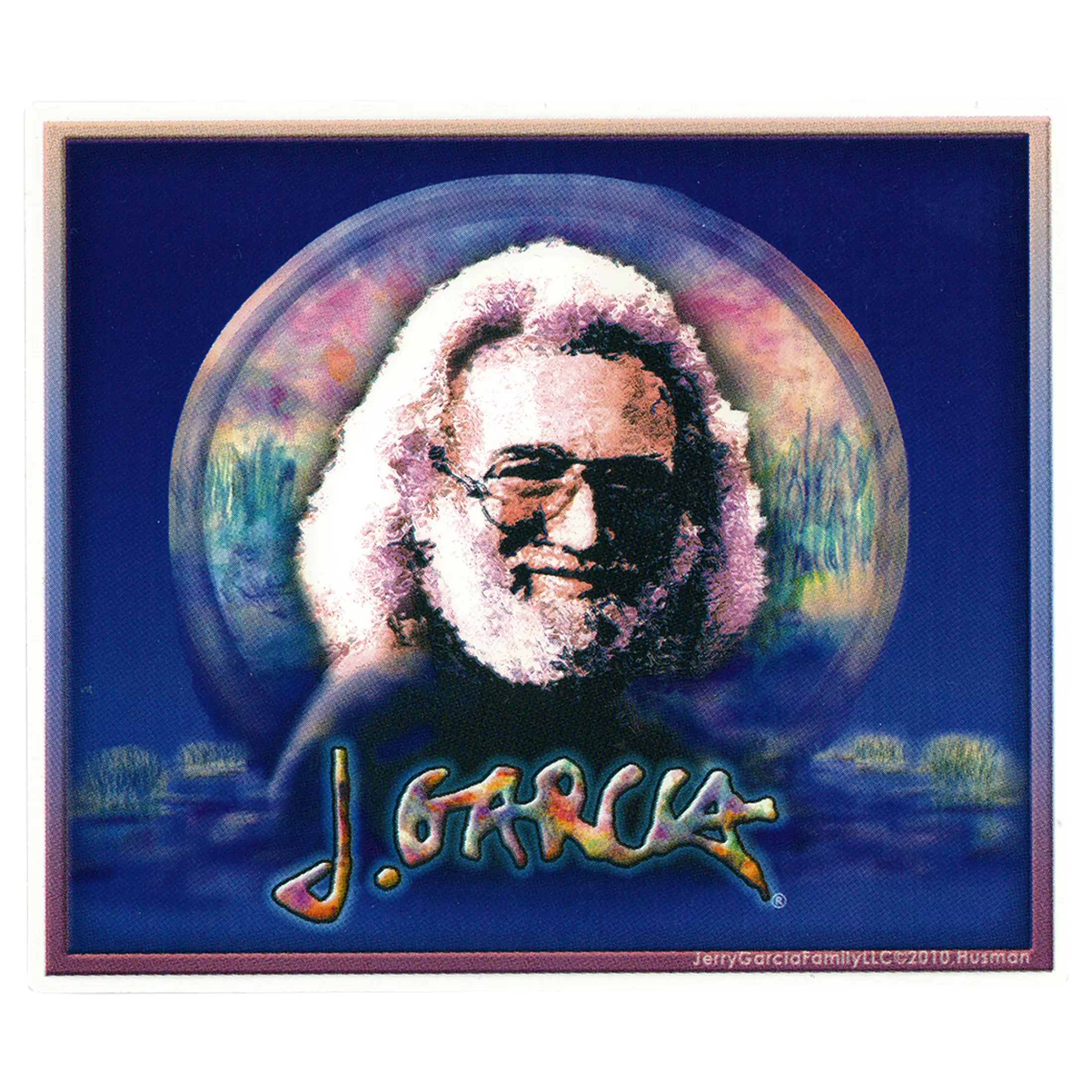 Jerry Garcia | Grateful Dead<Liquid Blue Jerry Wetlands Sticker