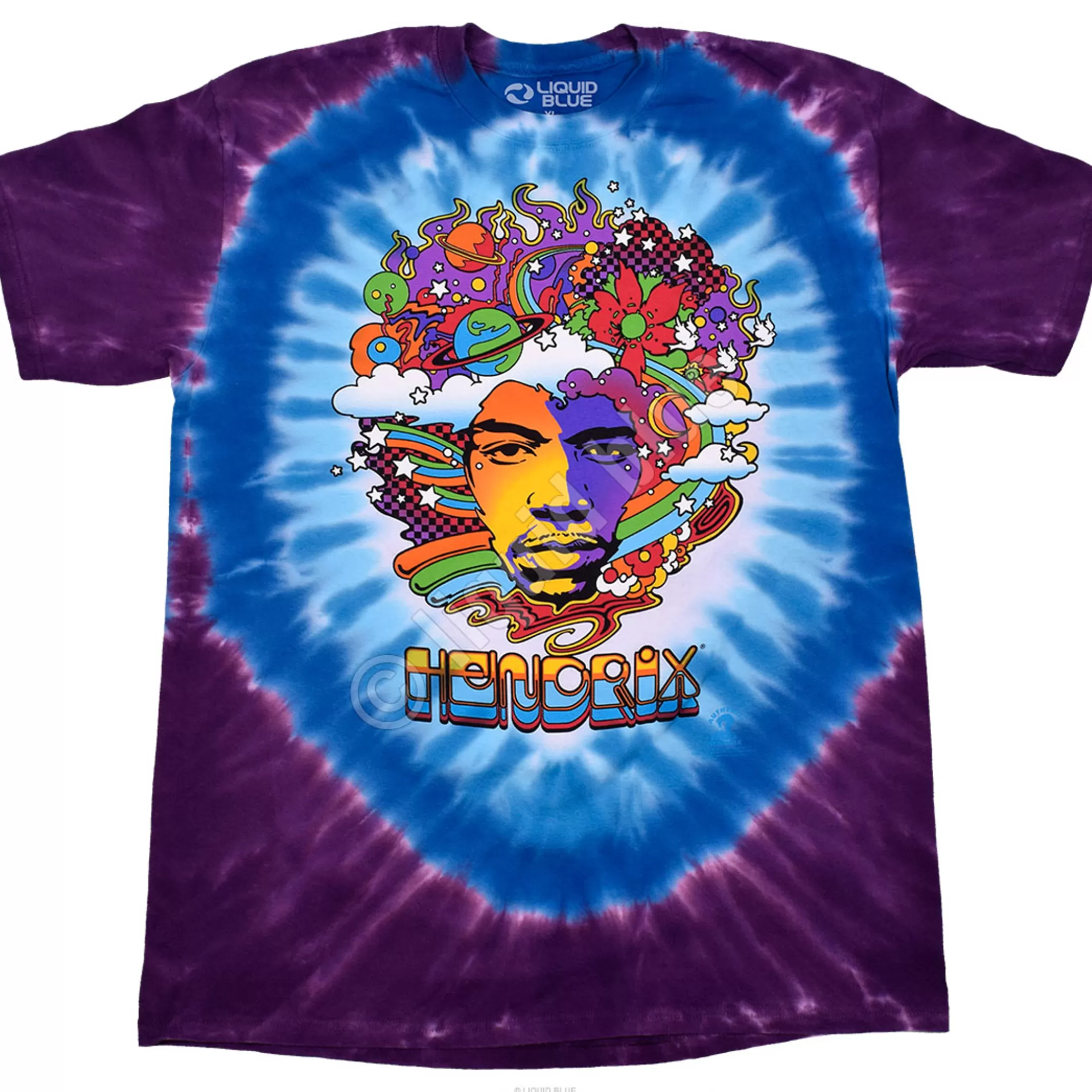 T-Shirt | Jimi Hendrix<Liquid Blue Jimi Mod Tie-Dye T-Shirt