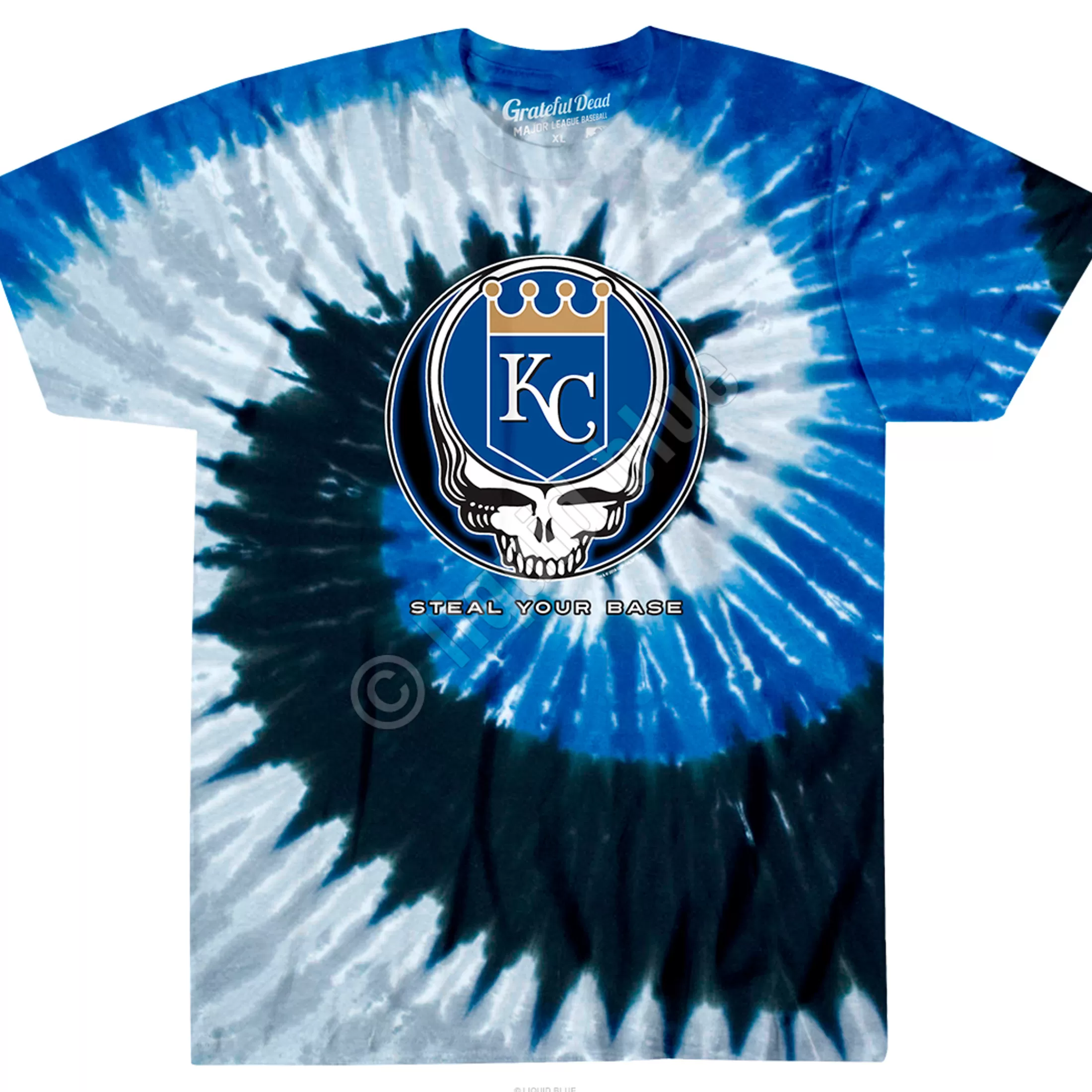 T-Shirt | Kansas City Royals<Liquid Blue Kansas City Royals Steal Your Base Tie-Dye T-Shirt