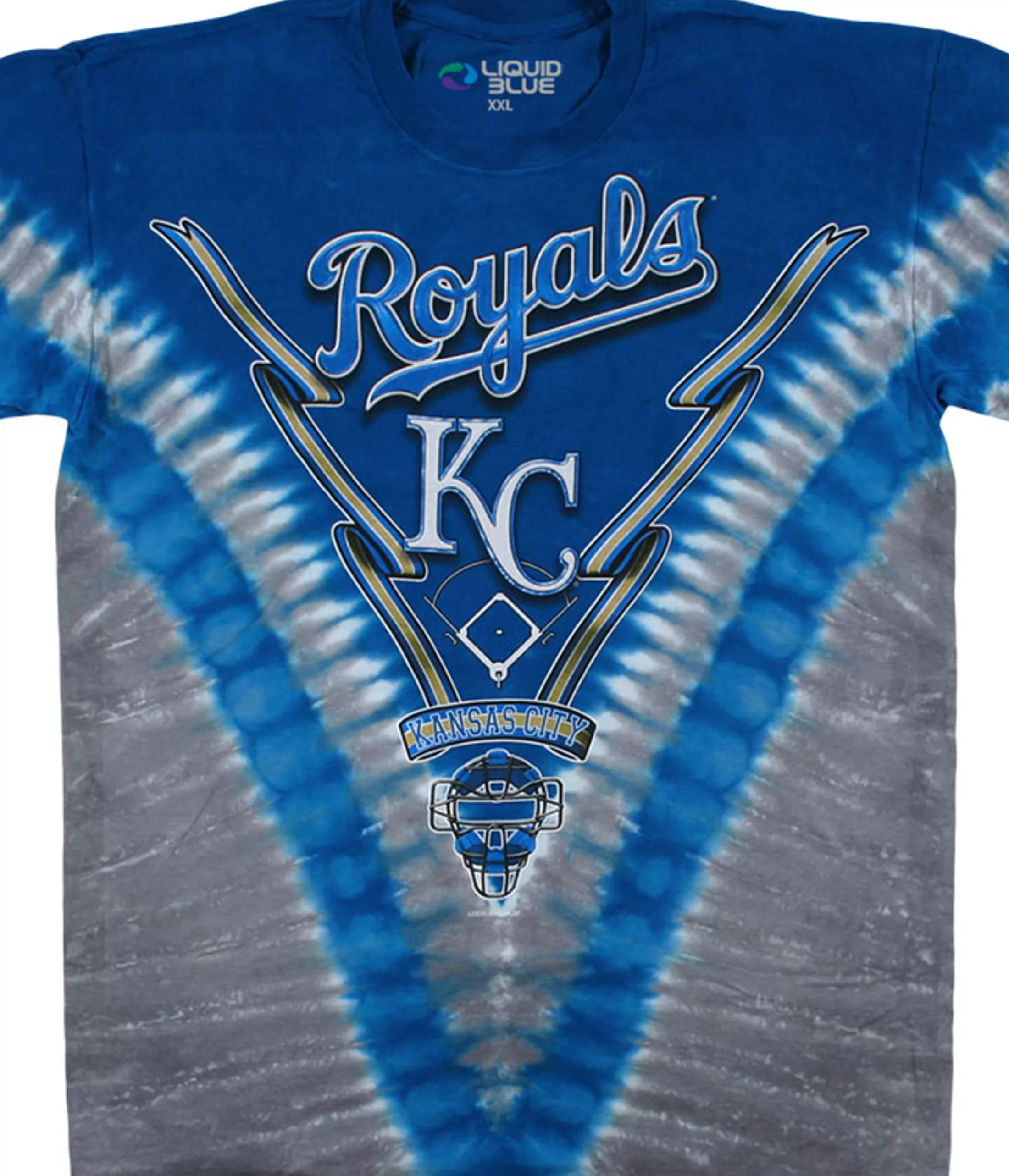 T-Shirt | Kansas City Royals<Liquid Blue Kansas City Royals V Tie-Dye T-Shirt