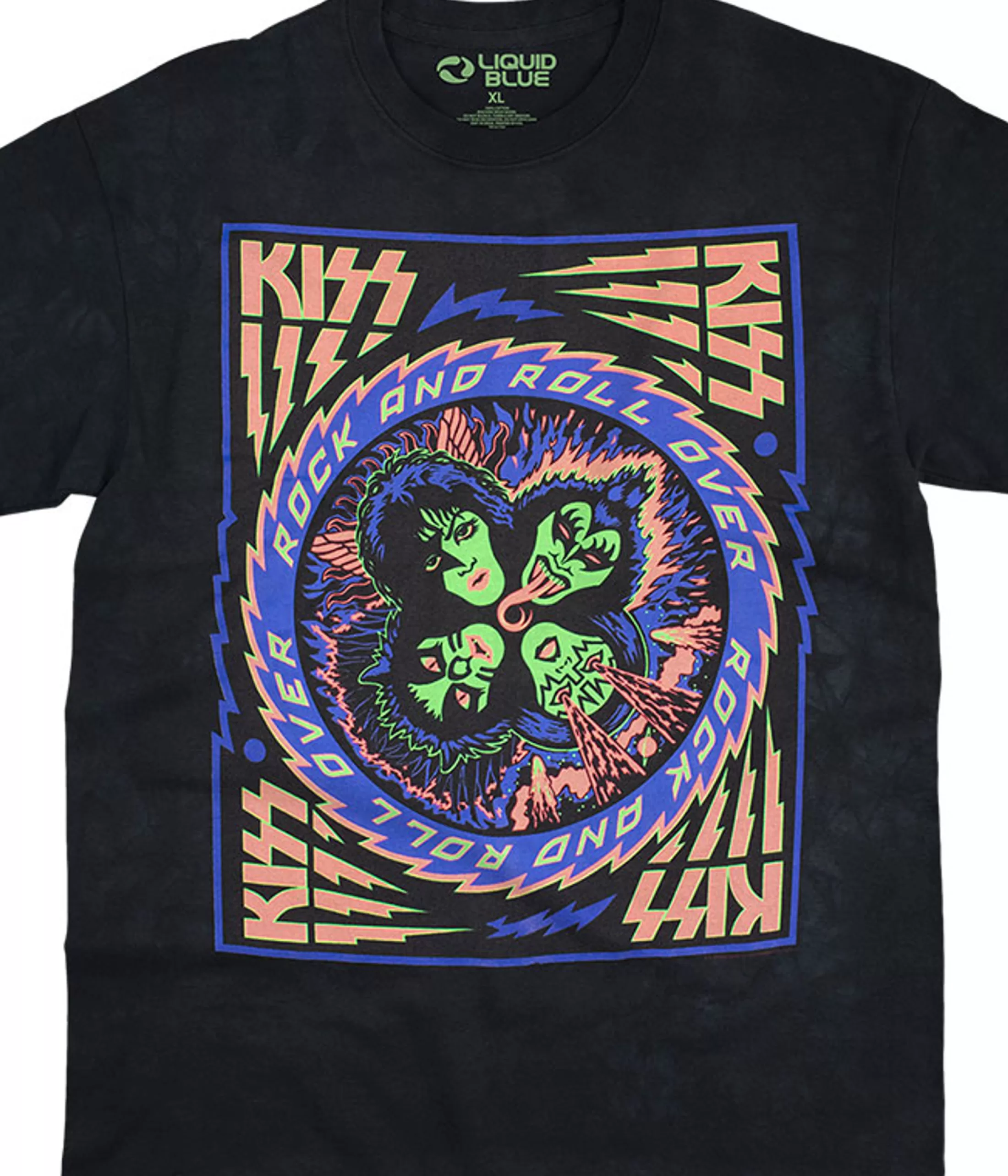 T-Shirt | Blacklight<Liquid Blue KISS Blacklight Tie-Dye T-Shirt