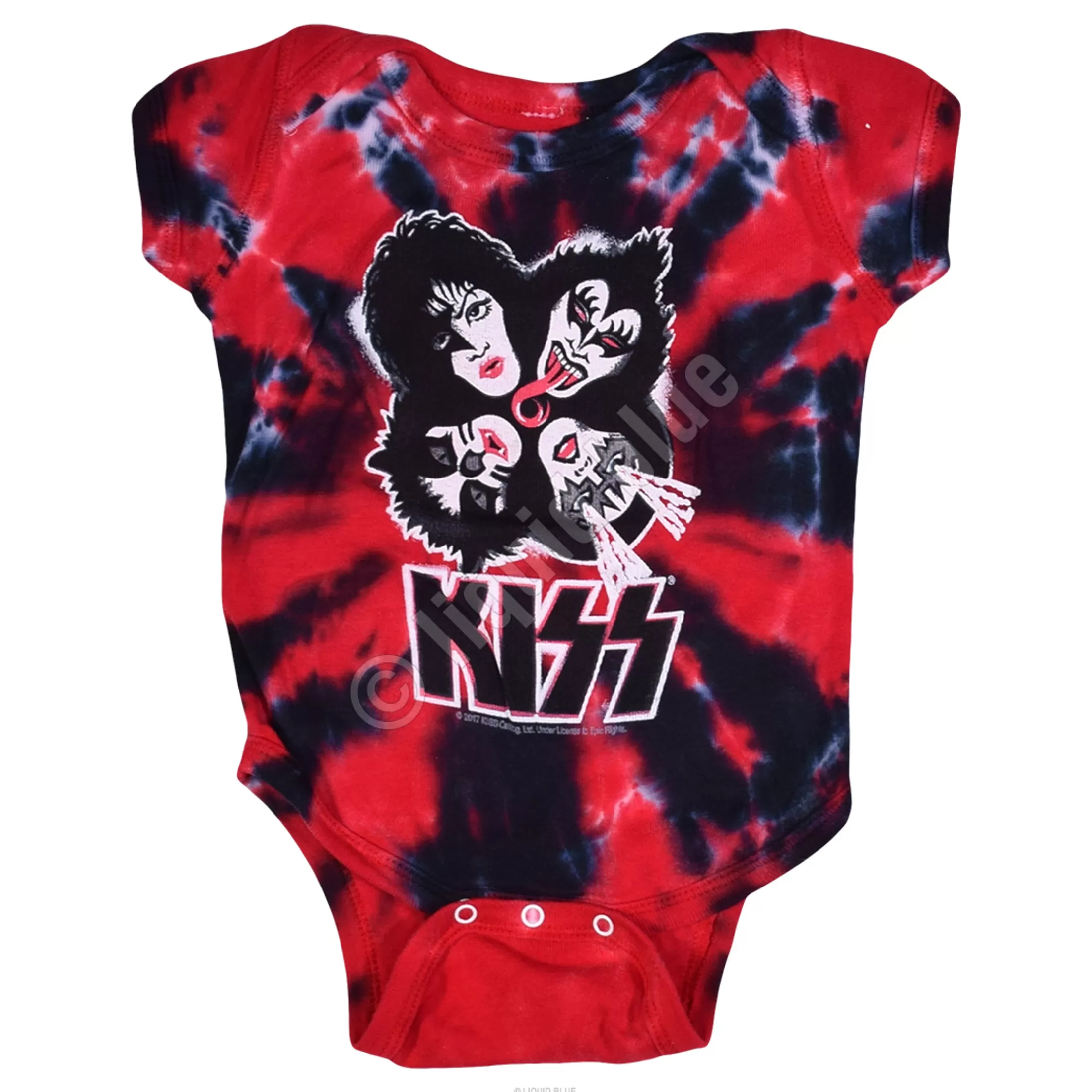 Onesies | Kiss<Liquid Blue KISS Burst Tie-Dye Onesie