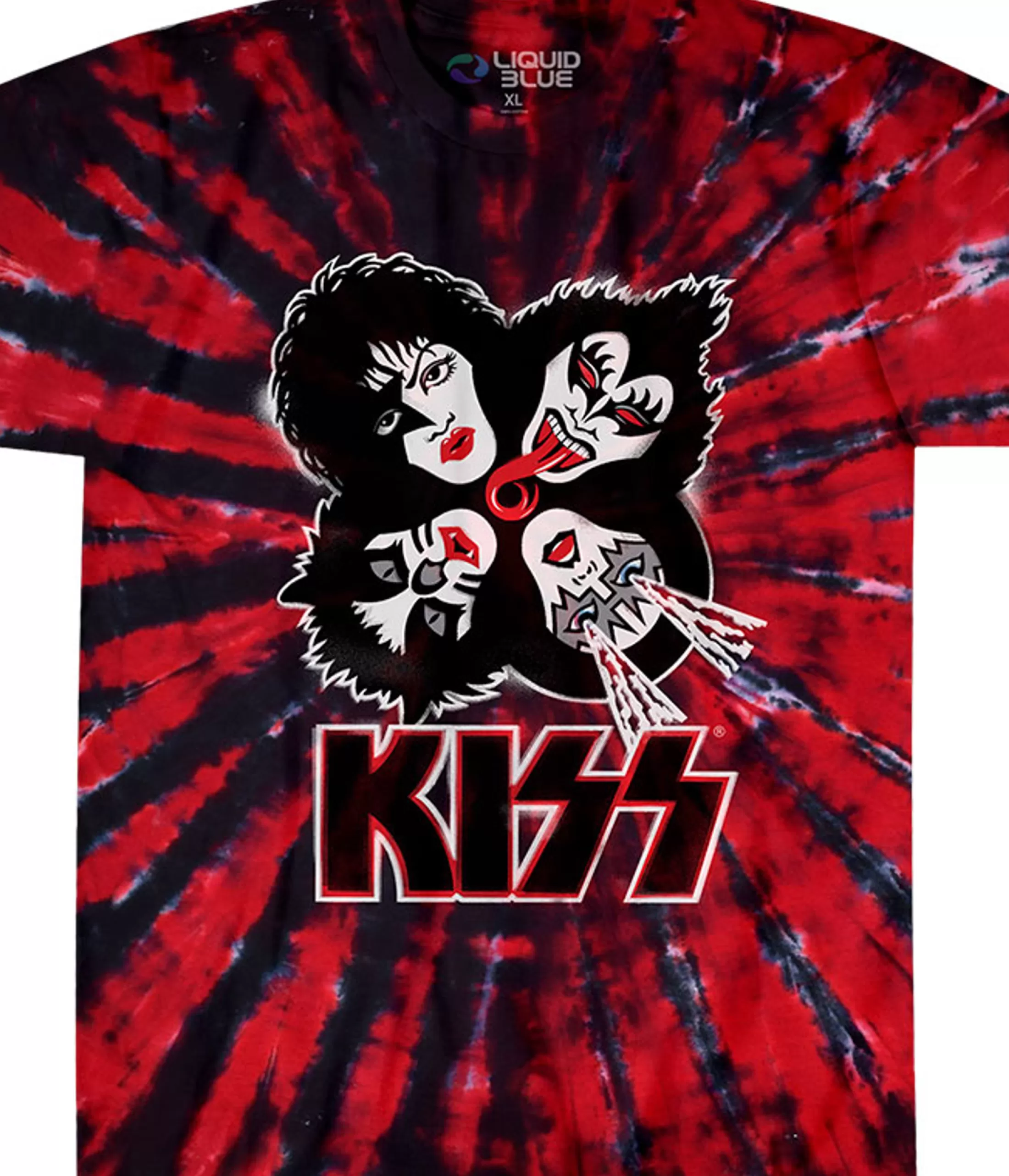 T-Shirt | Kiss<Liquid Blue KISS Burst Tie-Dye T-Shirt