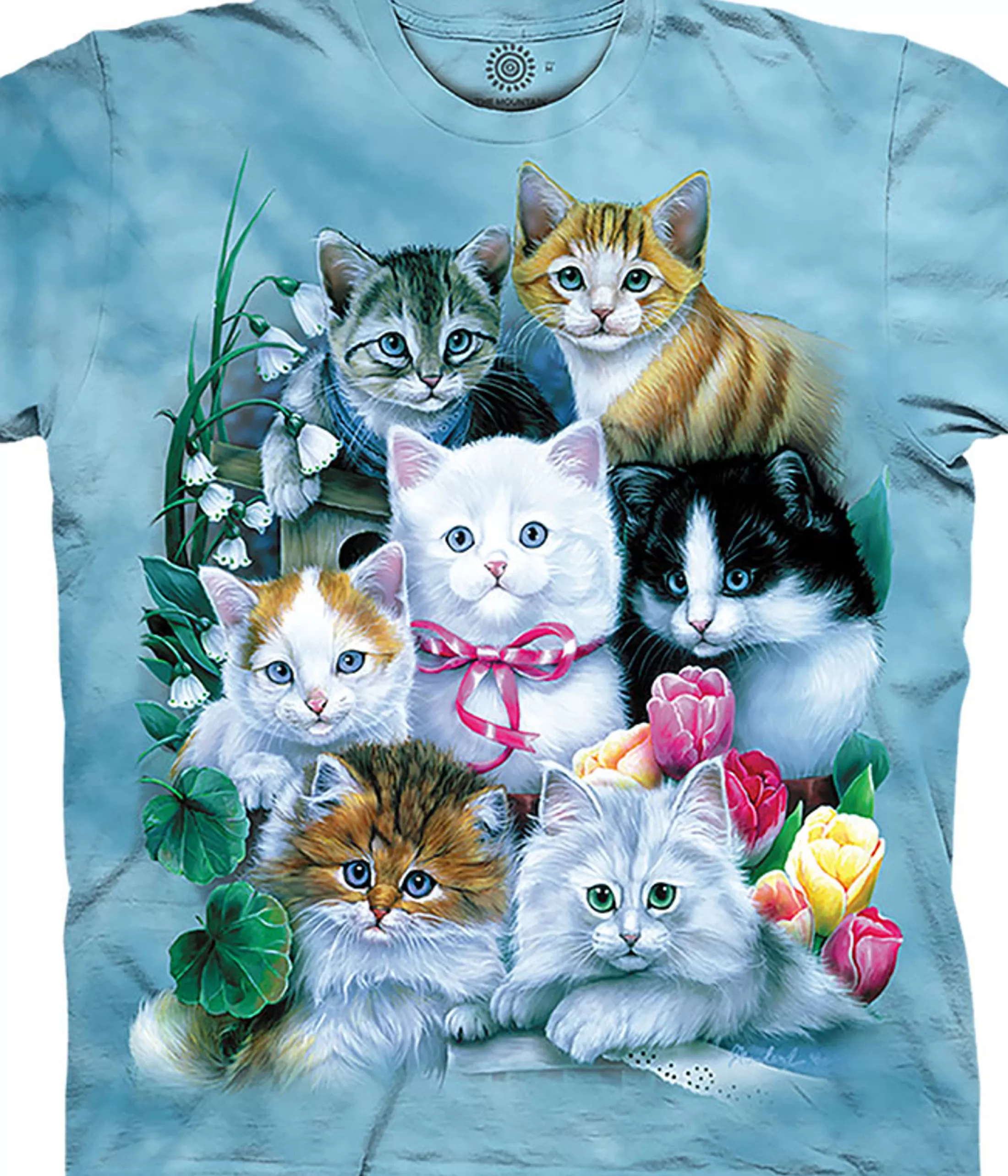 T-Shirt | Pets<Liquid Blue Kittens Classic Cotton T-Shirt