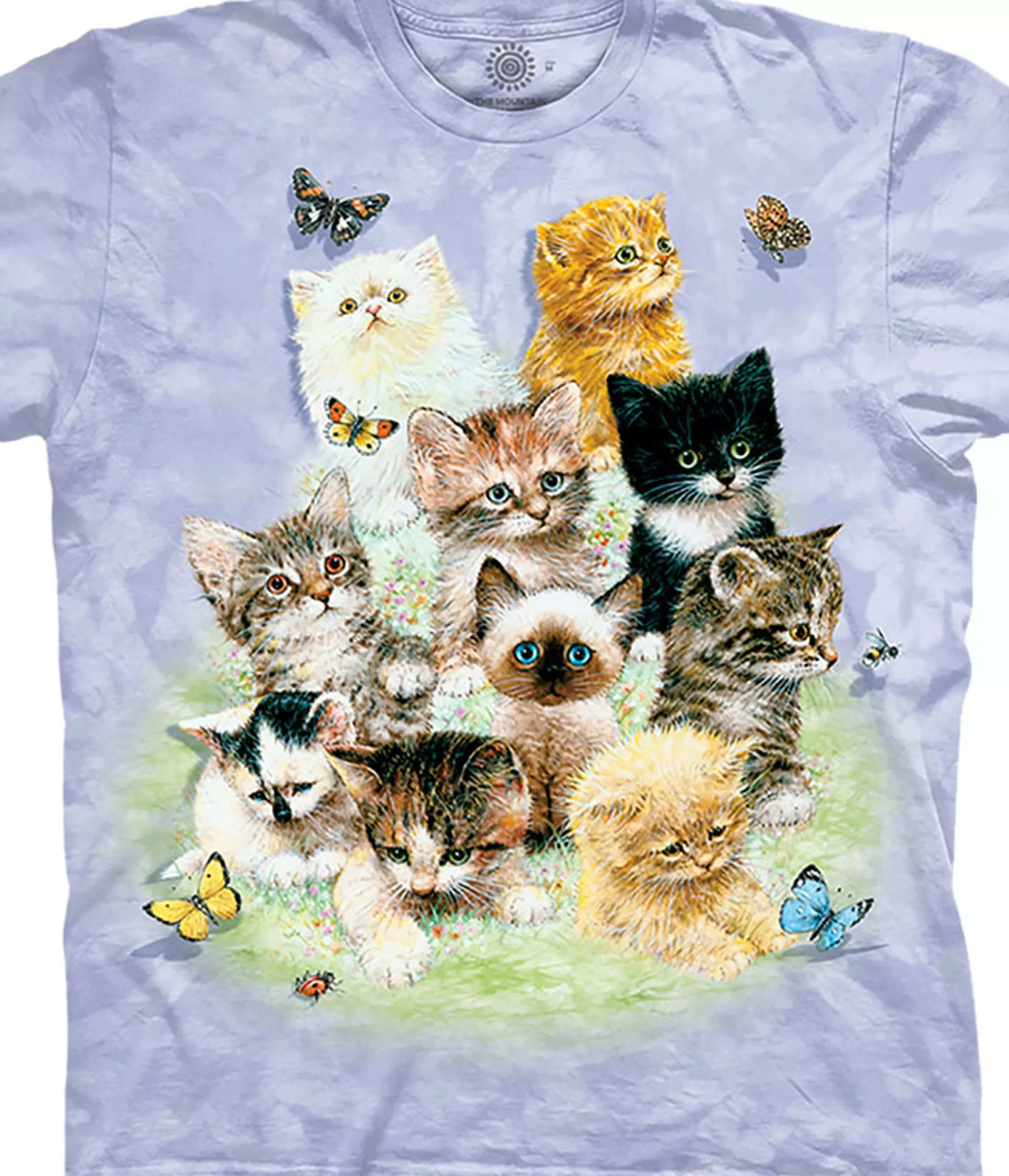 T-Shirt | Pets<Liquid Blue 10 Kittens Classic Cotton T-Shirt