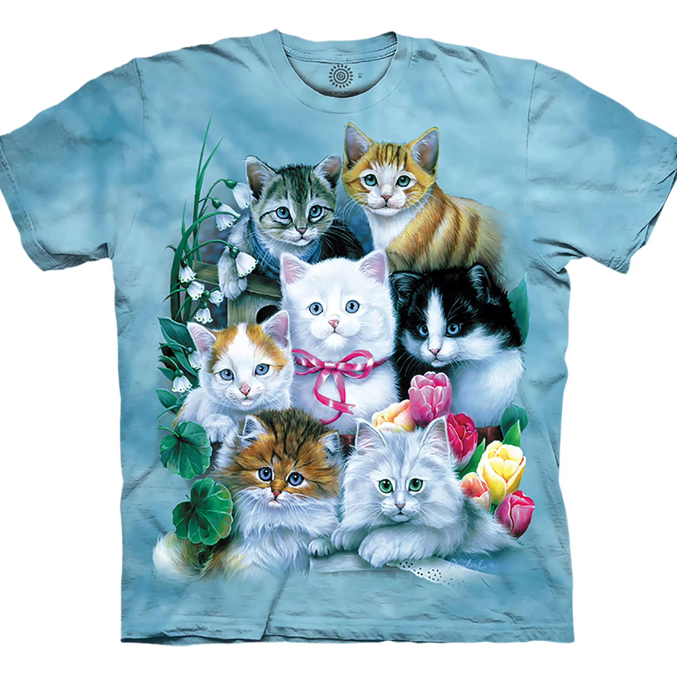 T-Shirt | Pets<Liquid Blue Kittens Classic Cotton T-Shirt