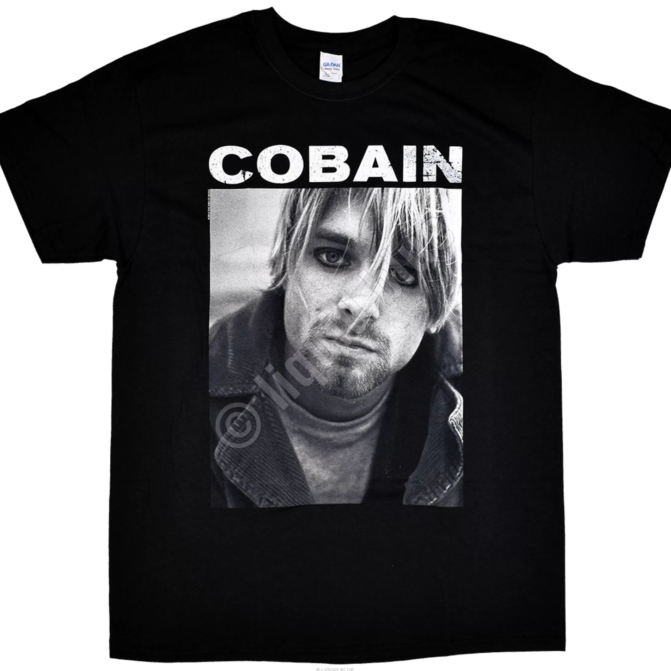 T-Shirt | Nirvana<Liquid Blue Kurt Cobain Eyeliner Black T-Shirt