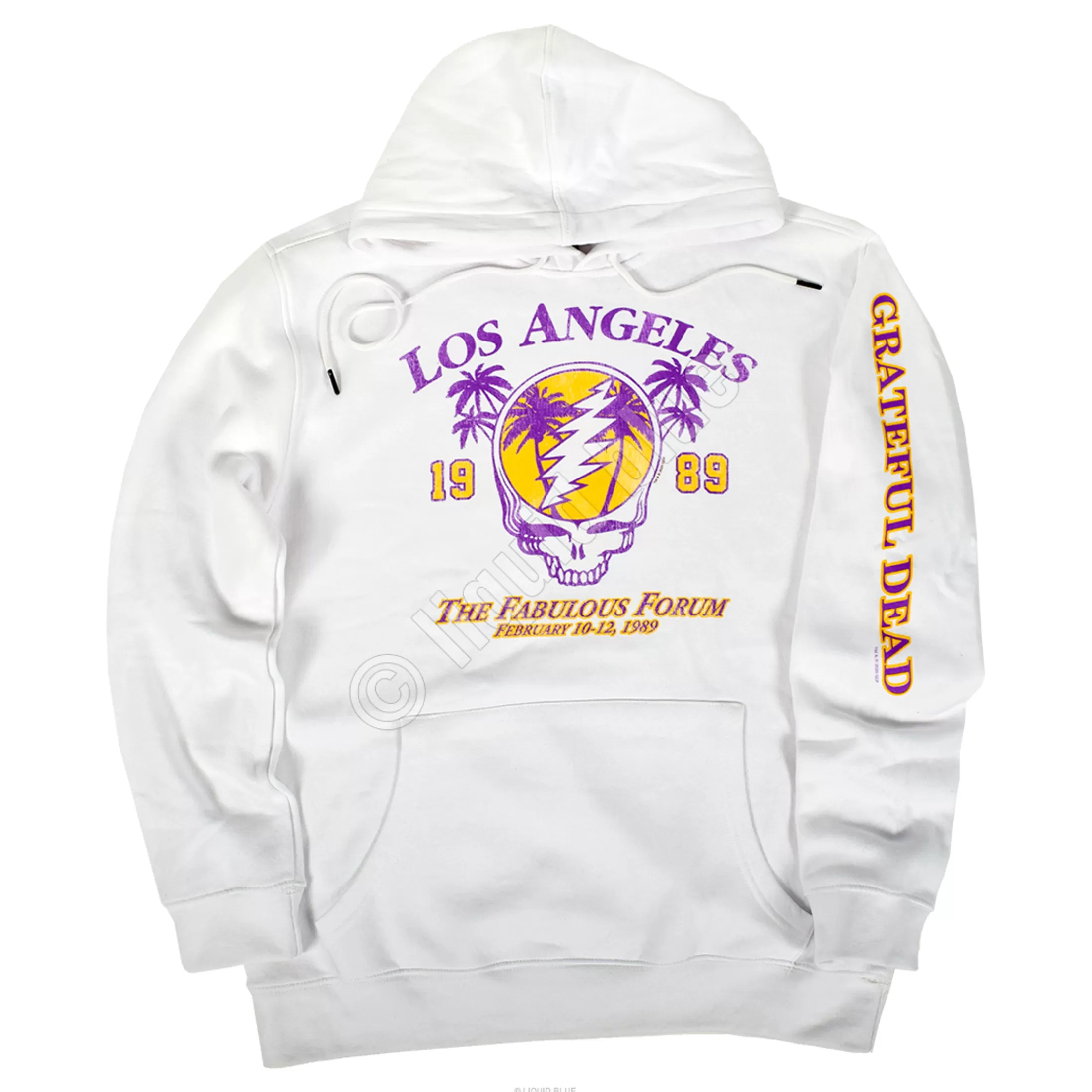 Hoodie | Grateful Dead<Liquid Blue LA Dead White Sleeve Printed Hoodie