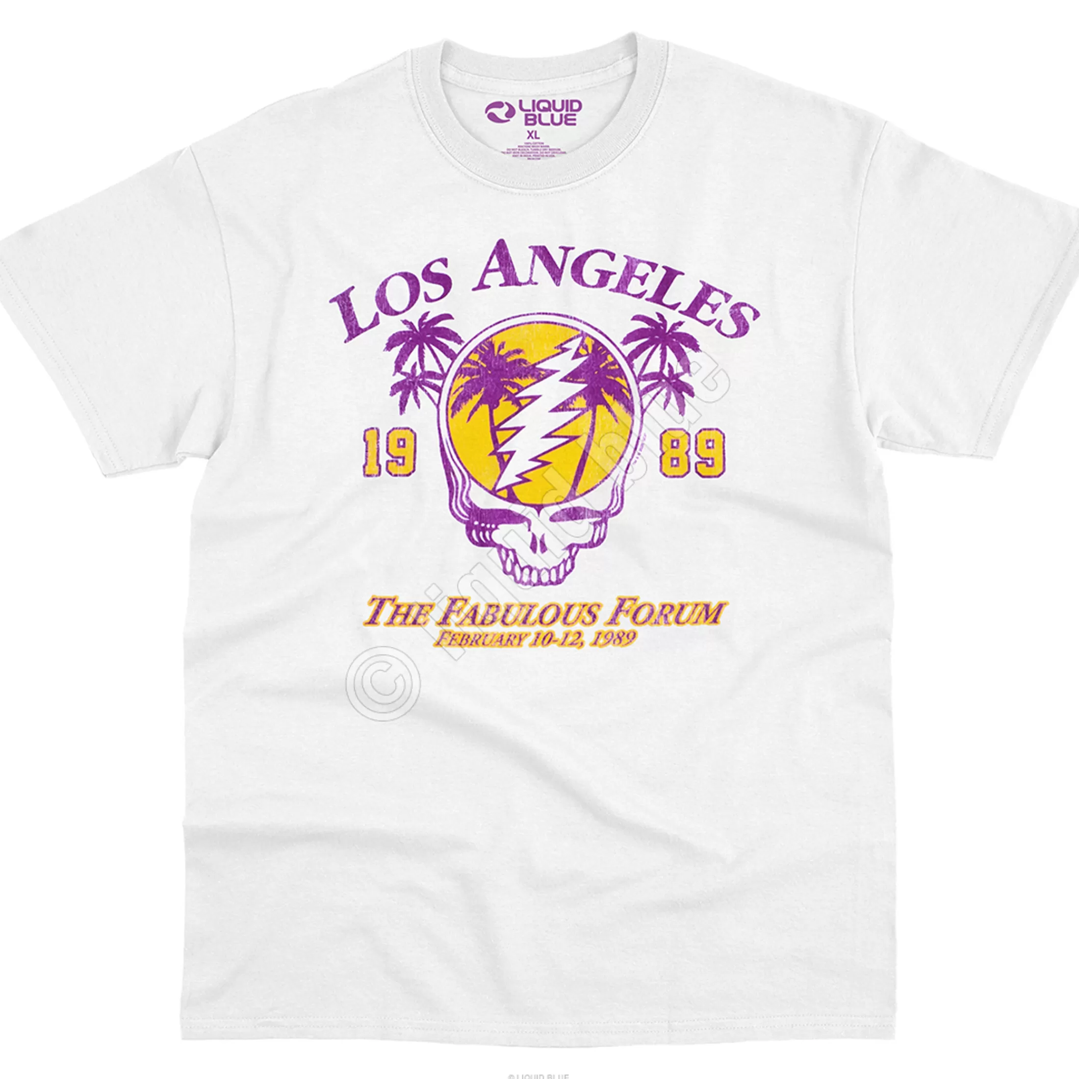 T-Shirt | Grateful Dead<Liquid Blue LA Dead White T-Shirt