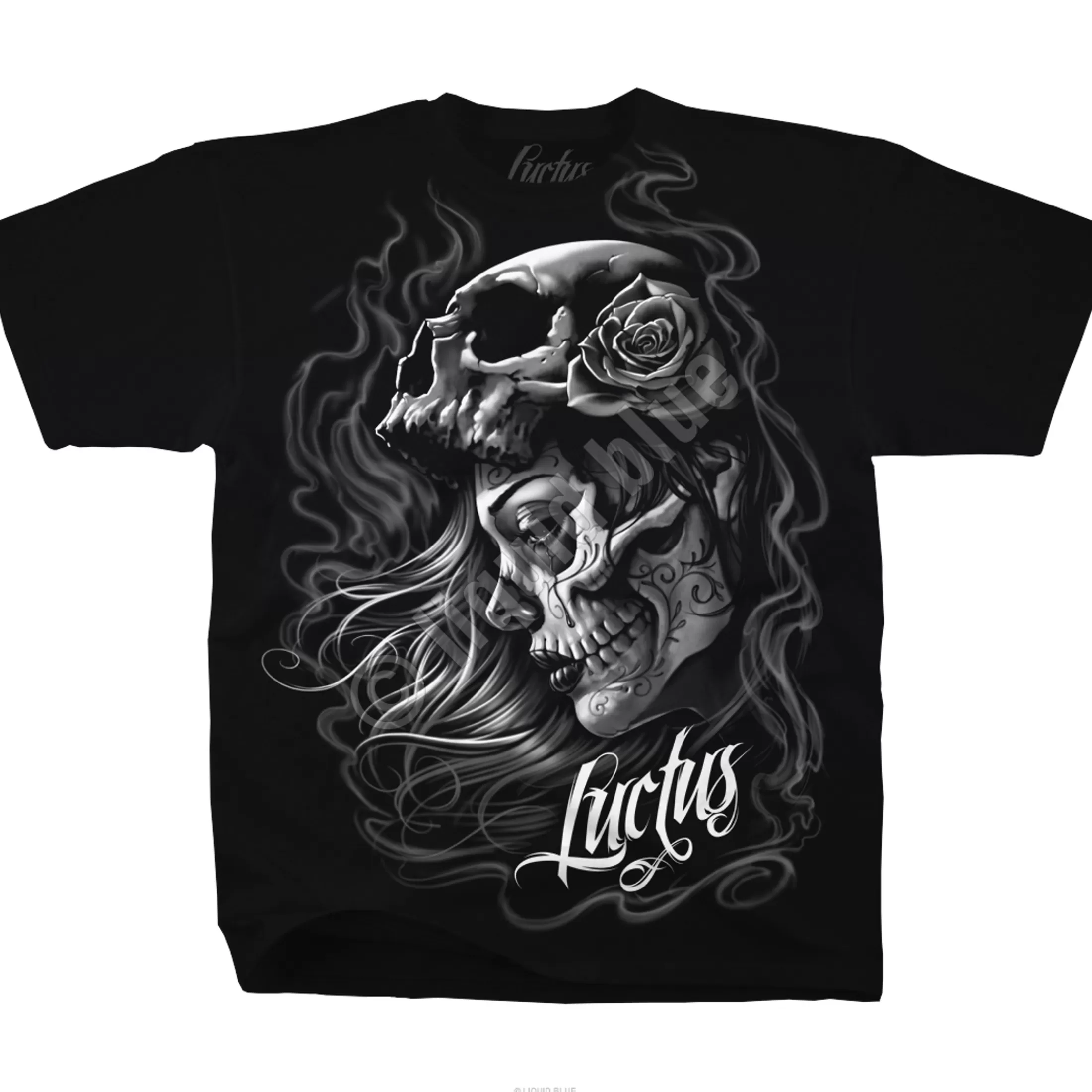 T-Shirt | Luctus<Liquid Blue Lady of the Dead Black T-Shirt