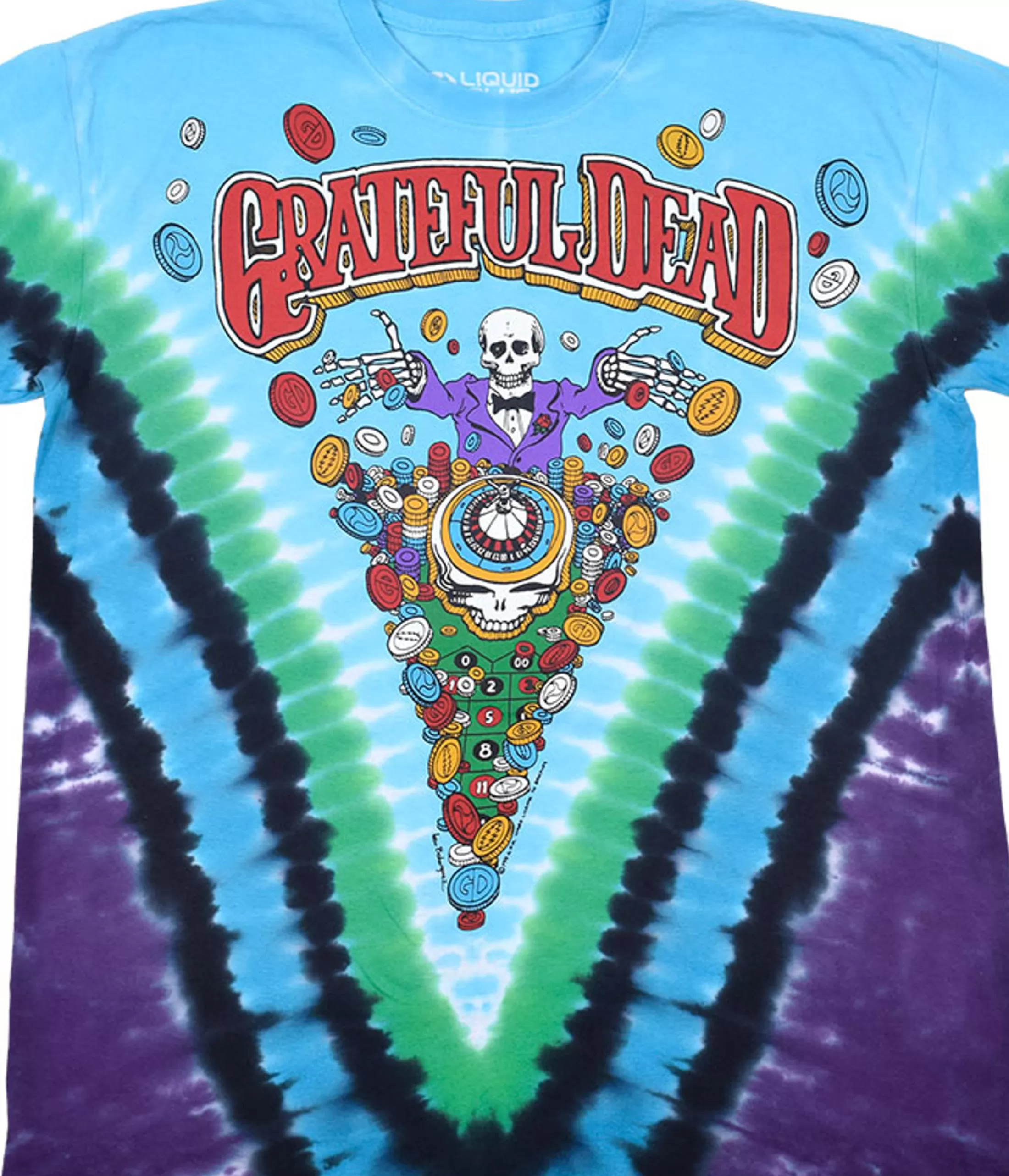 T-Shirt | Grateful Dead<Liquid Blue Laughing Bones Tie-Dye T-Shirt