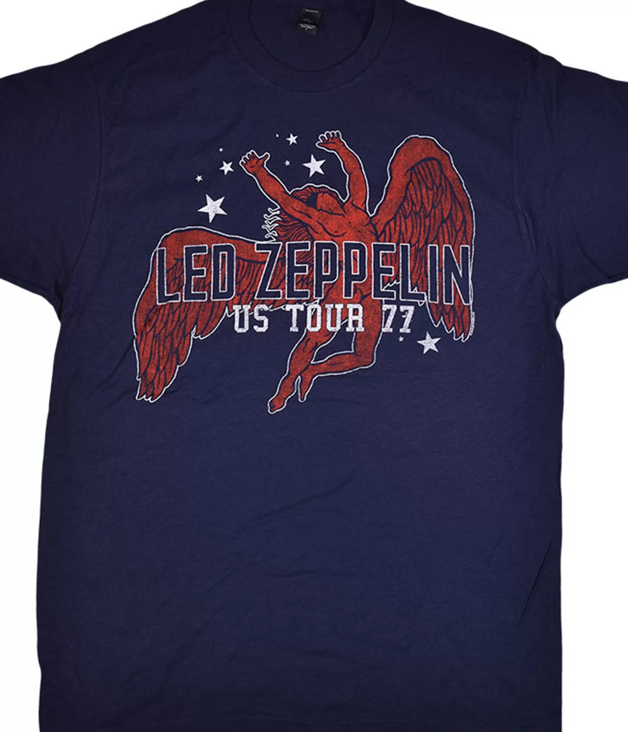 T-Shirt | Led Zeppelin<Liquid Blue Led Zeppelin Arched Icarus Navy T-Shirt