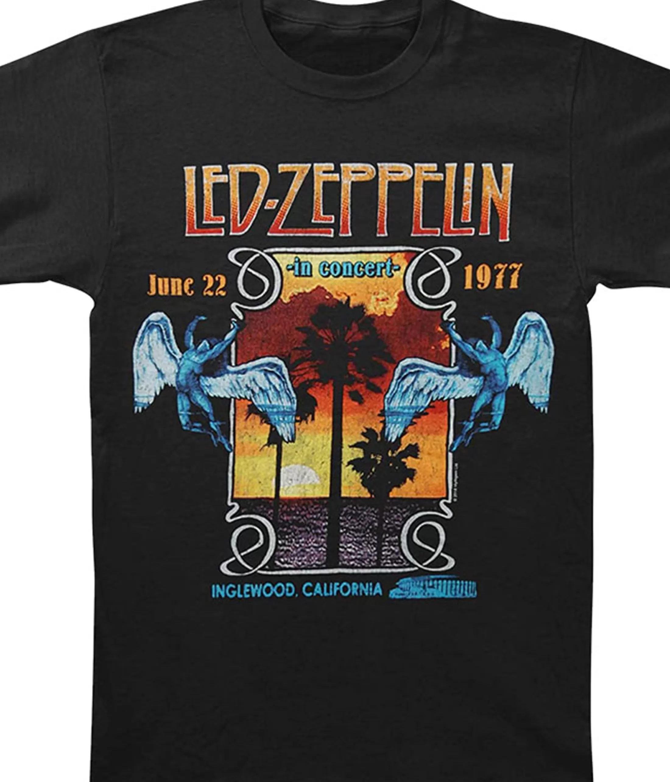 T-Shirt | Led Zeppelin<Liquid Blue Led Zeppelin Inglewood Black T-Shirt