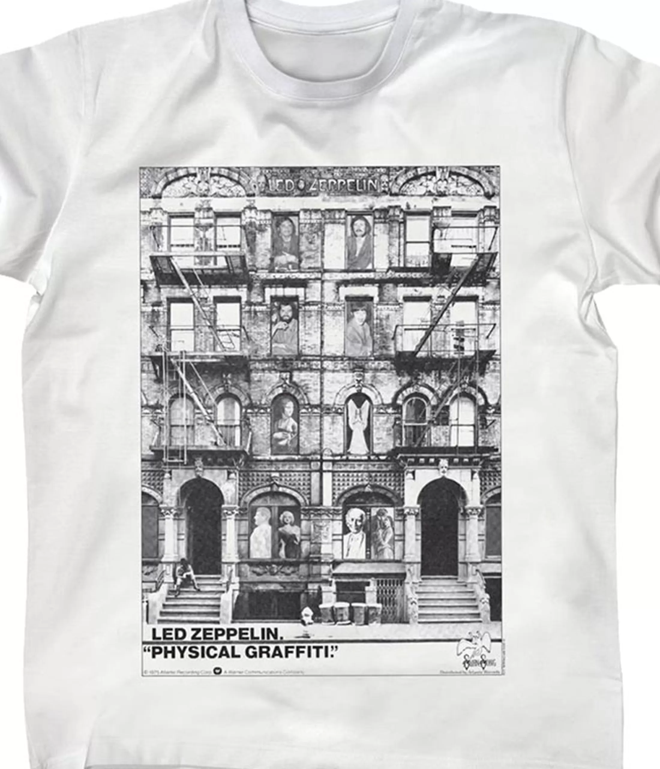 T-Shirt | Led Zeppelin<Liquid Blue Led Zeppelin Physical Graffiti White T-Shirt