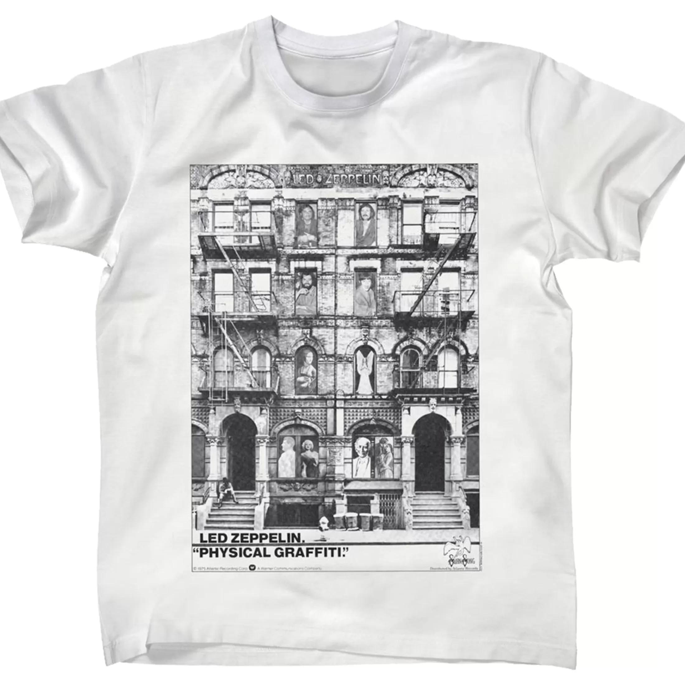 T-Shirt | Led Zeppelin<Liquid Blue Led Zeppelin Physical Graffiti White T-Shirt