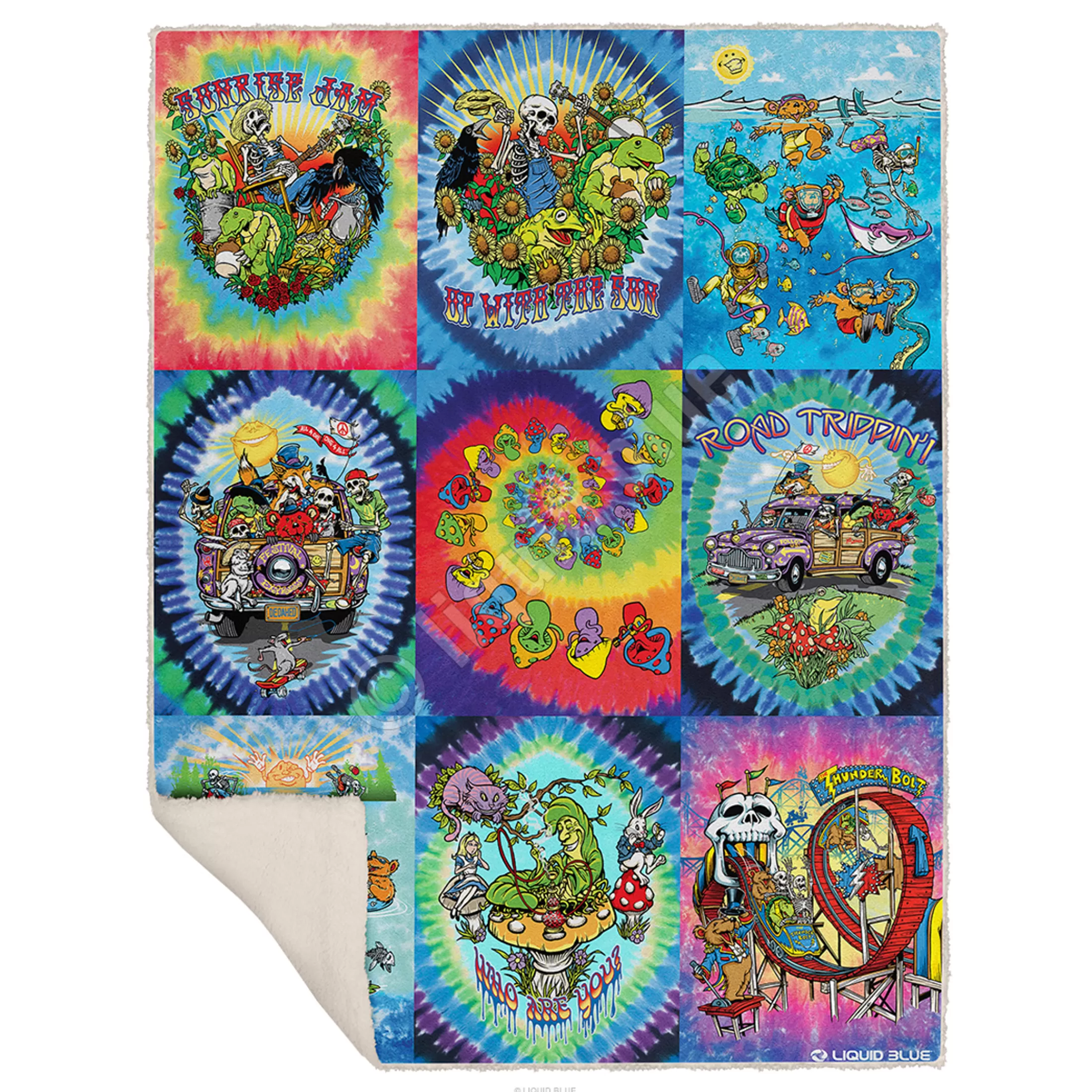 Light Fantasy<Liquid Blue Light Fantasy Collection Fleece Throw Blanket