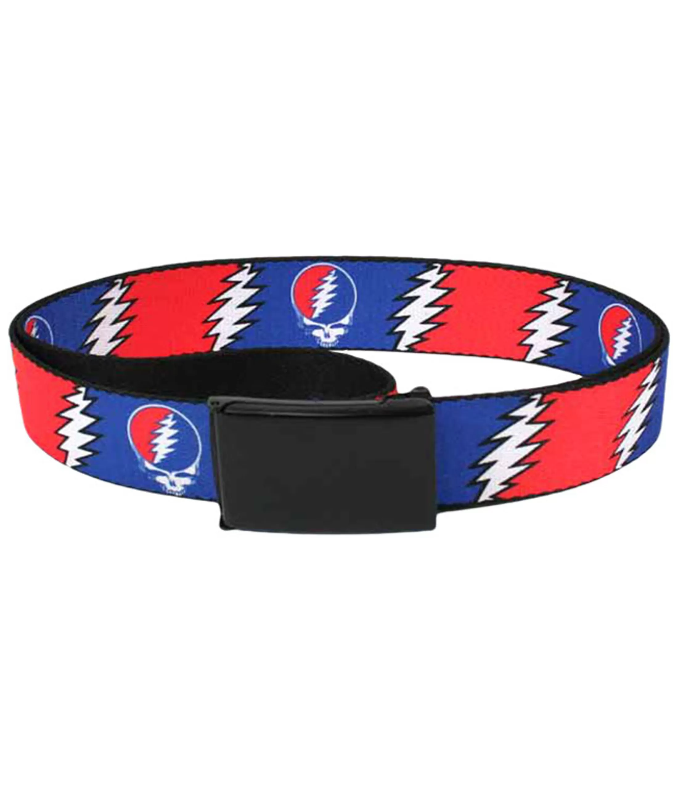 Belts | Grateful Dead<Liquid Blue Lightning Bolt Adjustable Web Belt Black