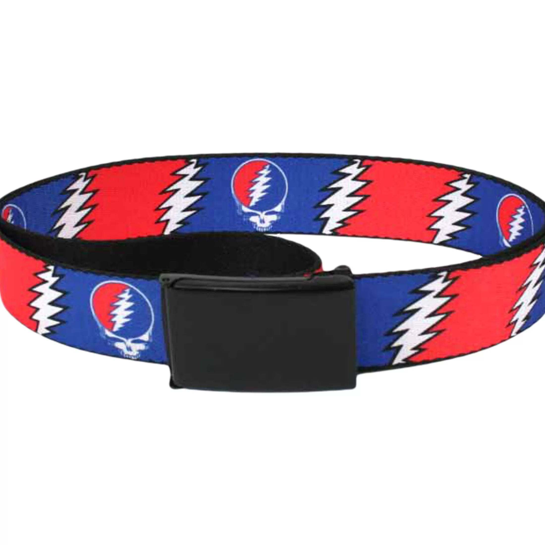 Belts | Grateful Dead<Liquid Blue Lightning Bolt Adjustable Web Belt Black