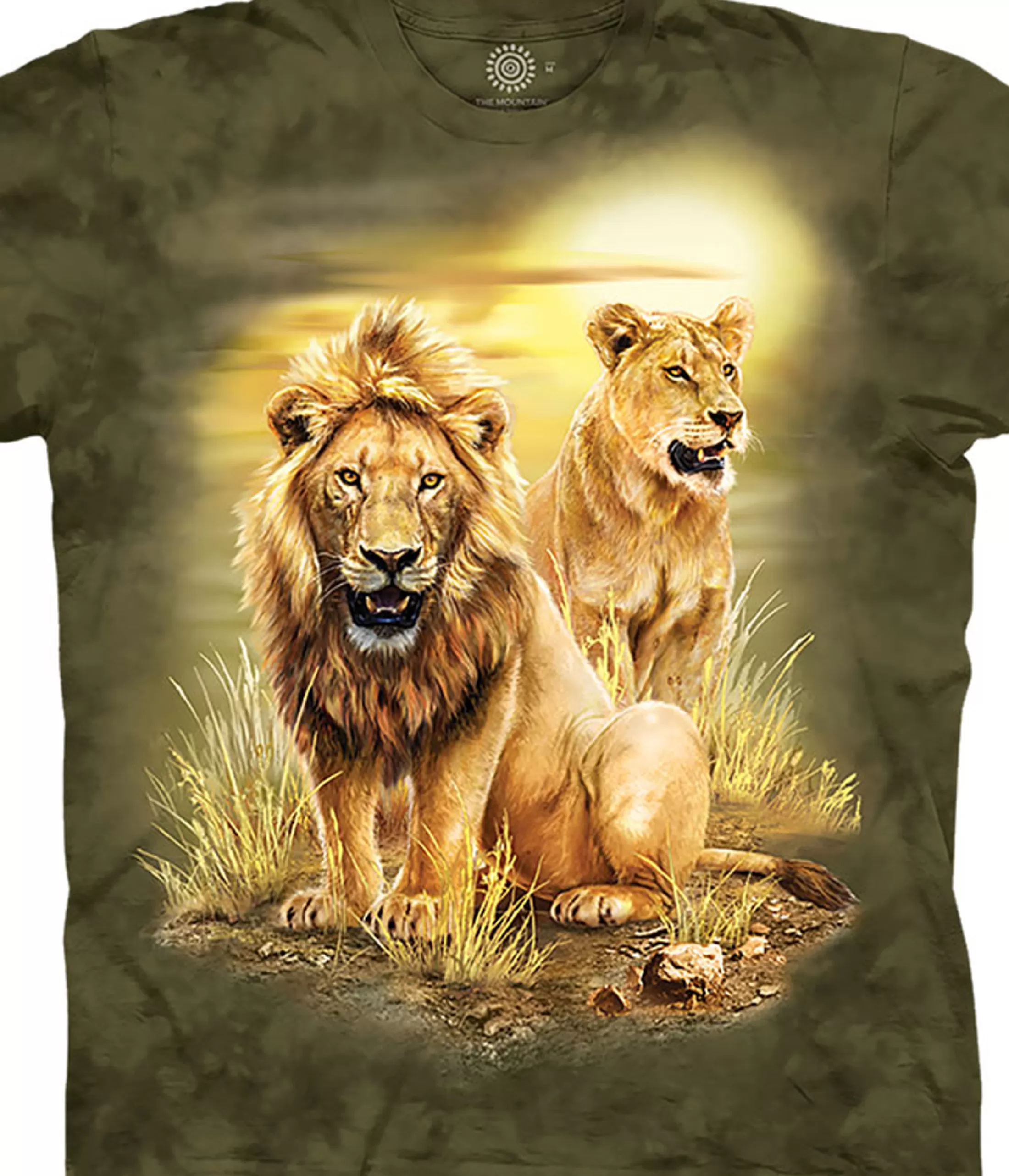 T-Shirt | Wild Animals<Liquid Blue Lion Pair Classic Cotton T-Shirt