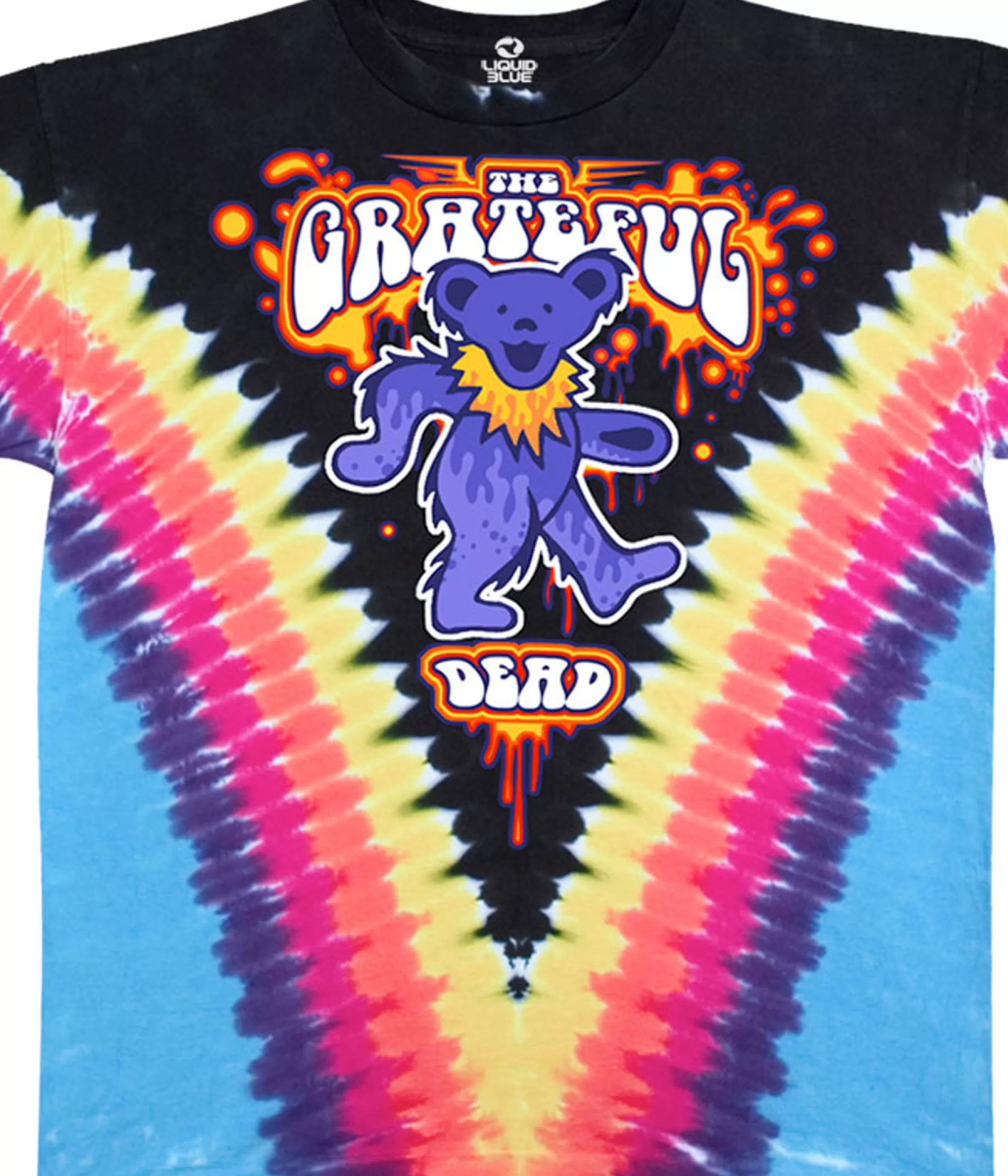 T-Shirt | Grateful Dead<Liquid Blue Liquid Bear V Tie-Dye T-Shirt