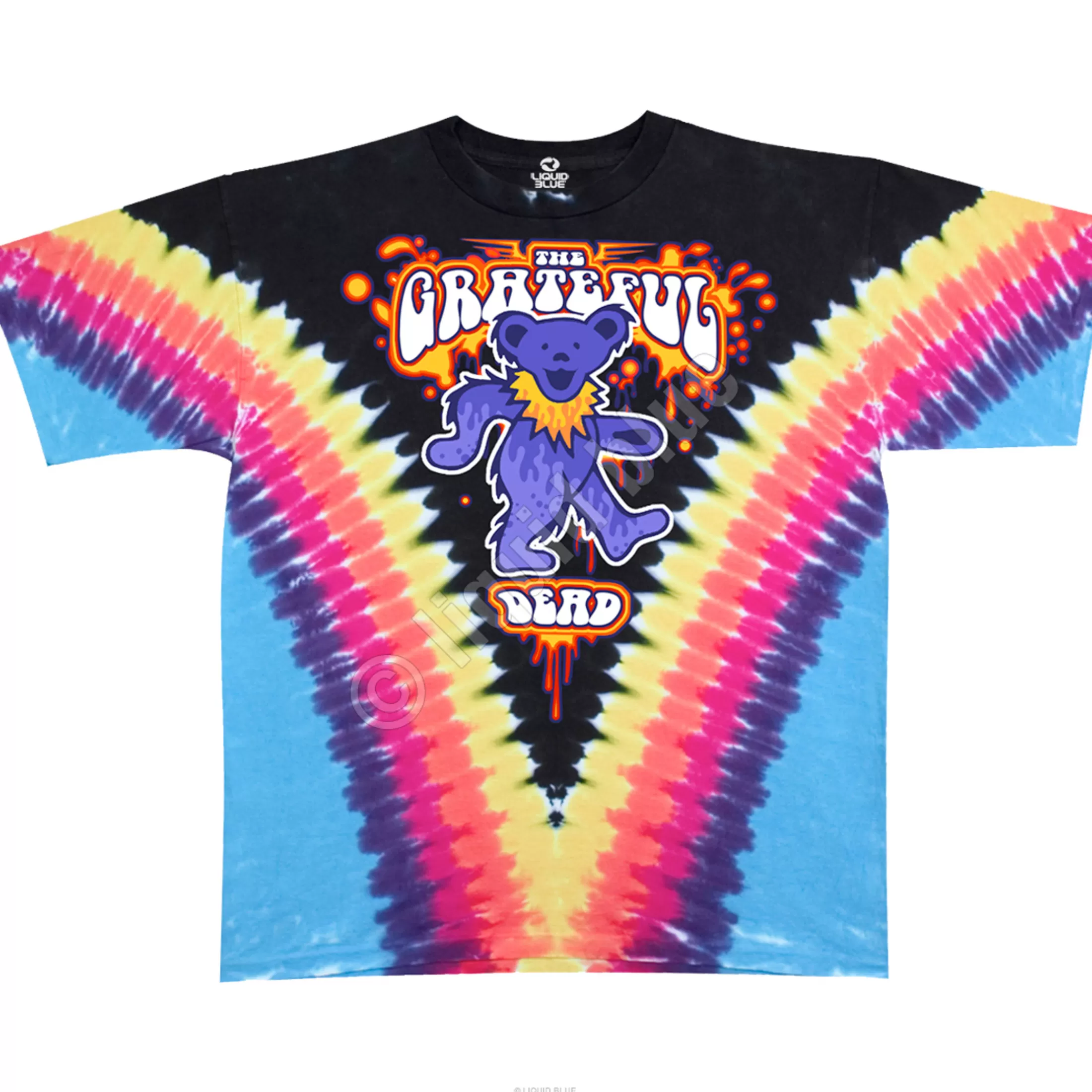 T-Shirt | Grateful Dead<Liquid Blue Liquid Bear V Tie-Dye T-Shirt