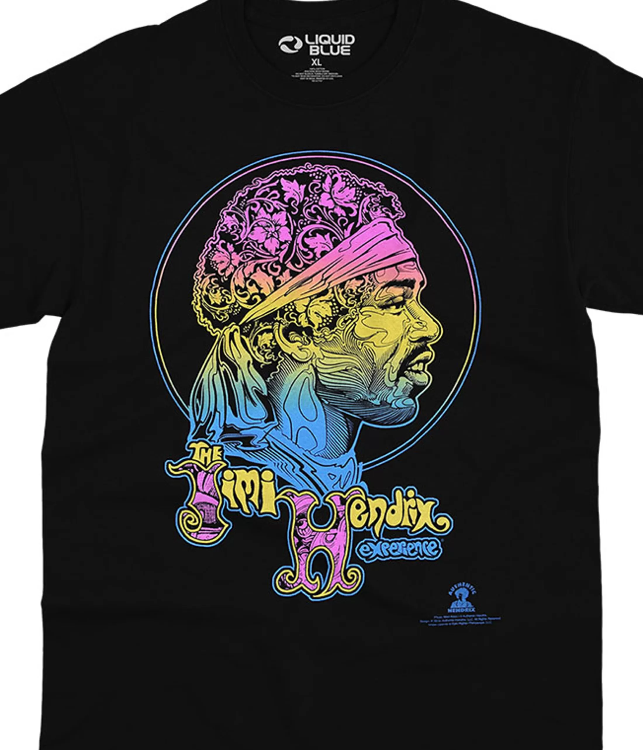 T-Shirt | Jimi Hendrix<Liquid Blue Little Wing Black T-Shirt