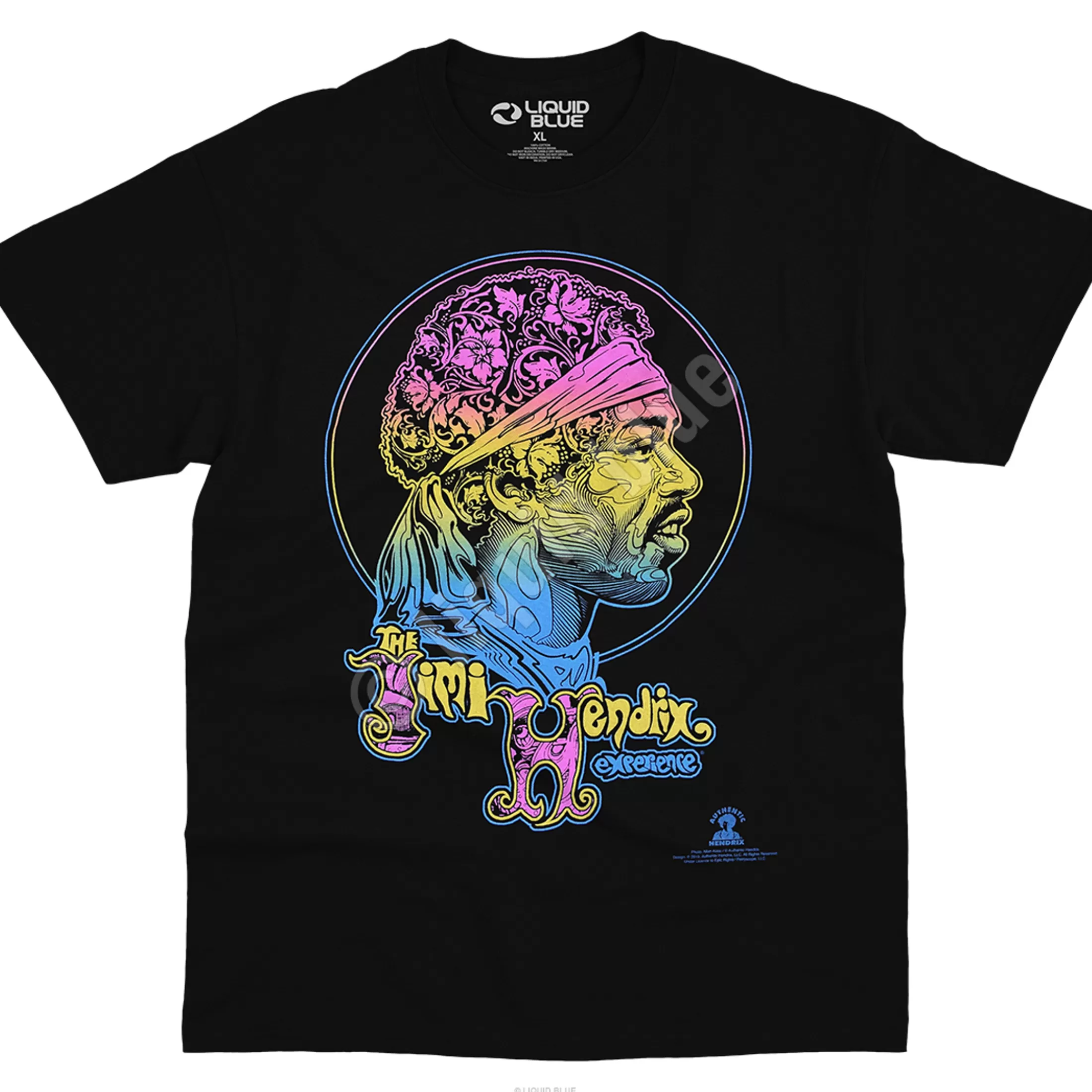 T-Shirt | Jimi Hendrix<Liquid Blue Little Wing Black T-Shirt