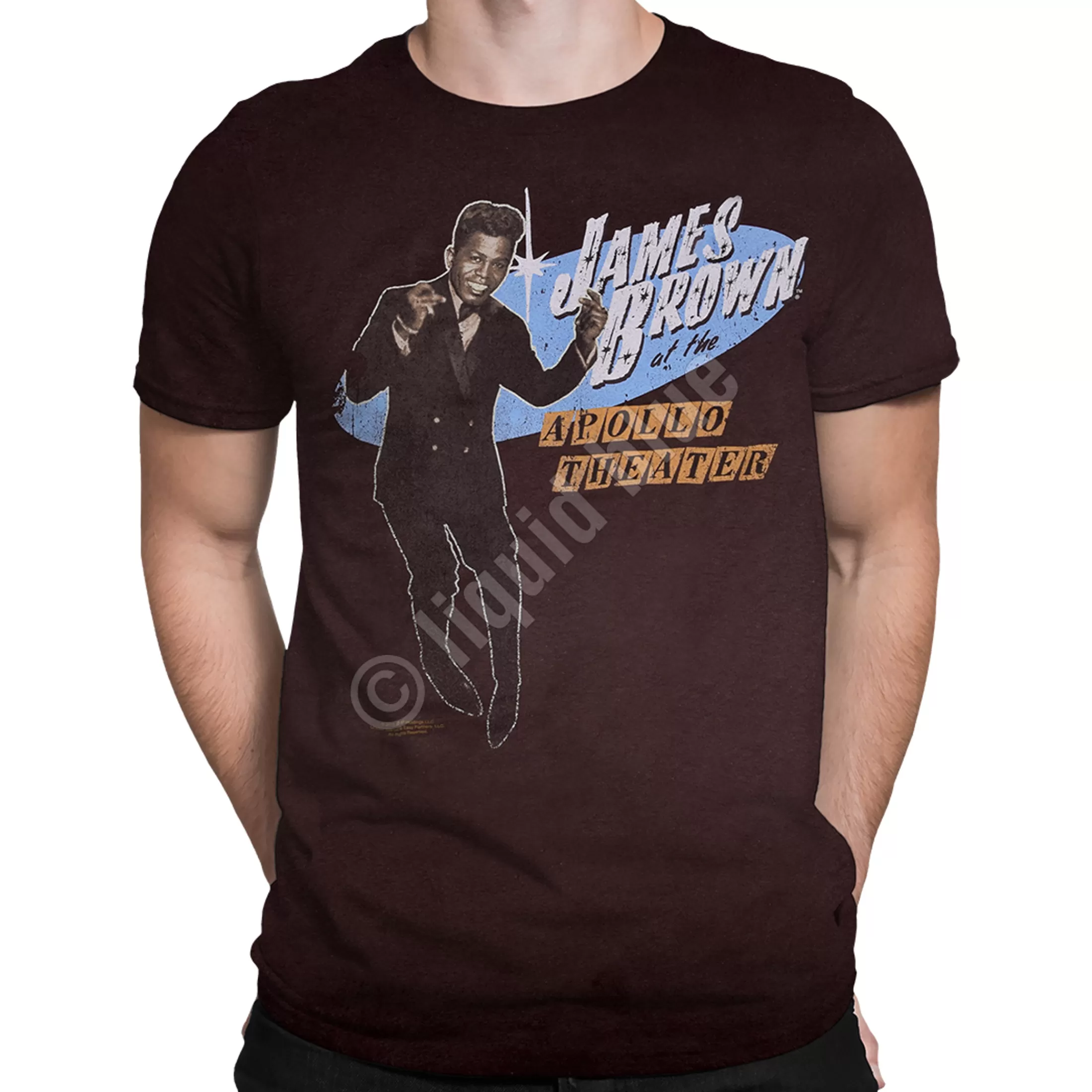 Athletic T-Shirt | James Brown<Liquid Blue Live at the Apollo Brown Athletic T-Shirt