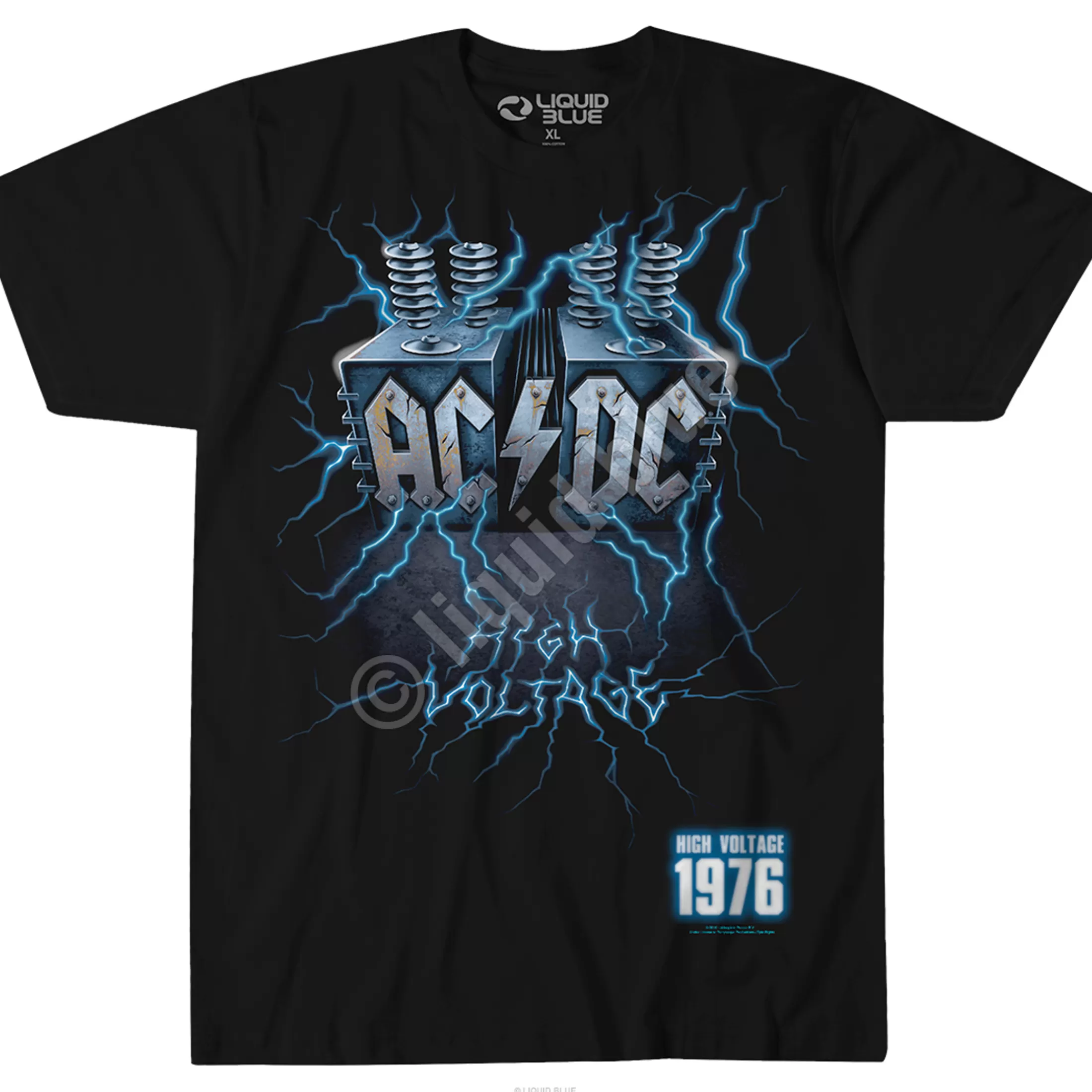 T-Shirt | Ac-Dc<Liquid Blue Live Wire Black T-Shirt