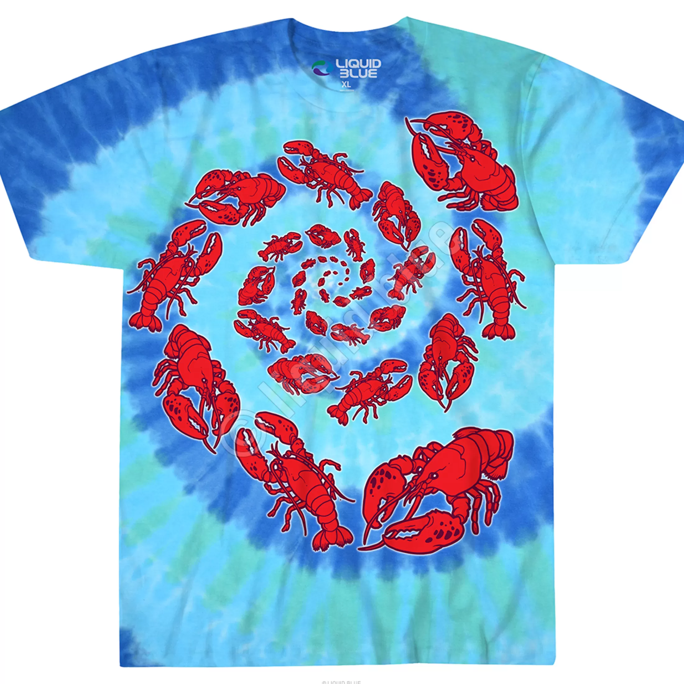 T-Shirt | Food<Liquid Blue Lobster Spiral Tie-Dye T-Shirt