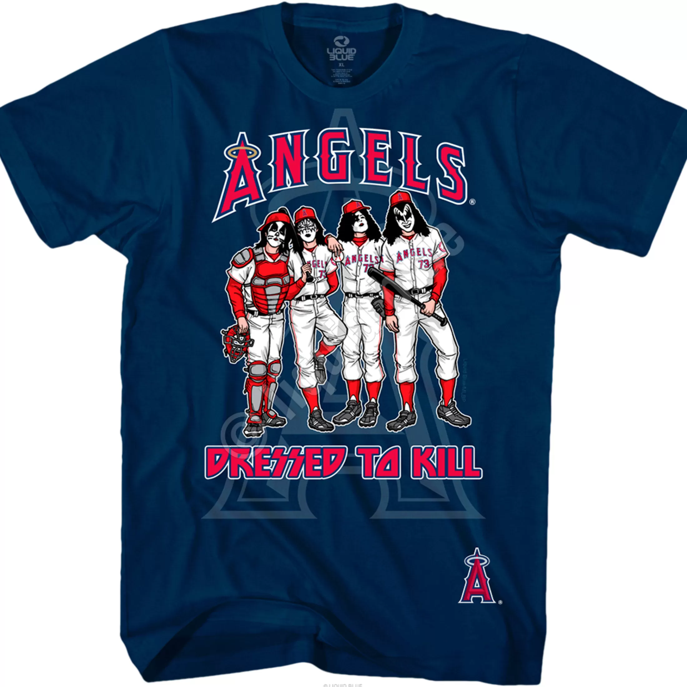 T-Shirt | Los Angeles Angels<Liquid Blue Los Angeles Angels Dressed to Kill Navy T-Shirt