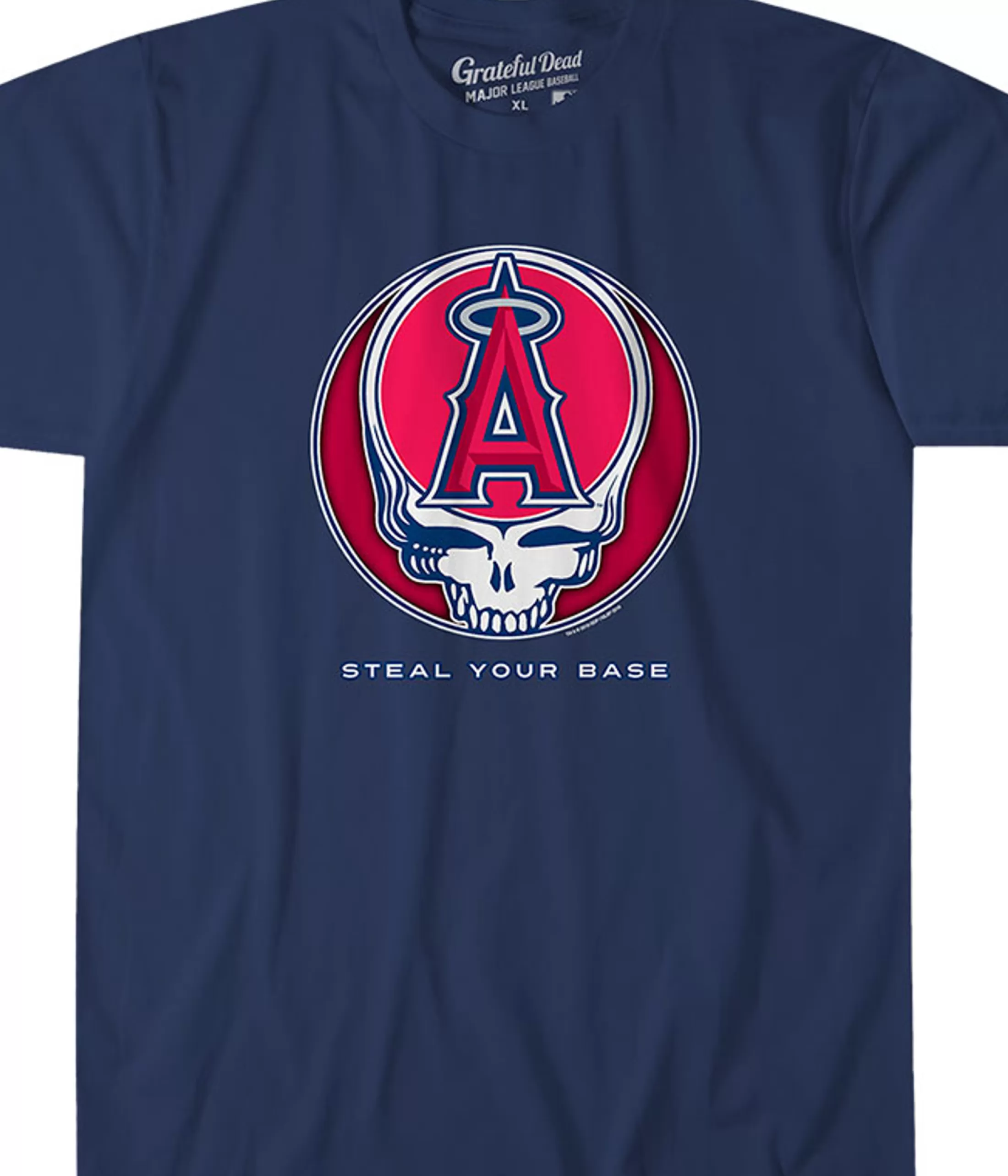 Athletic T-Shirt | Los Angeles Angels<Liquid Blue Los Angeles Angels Steal Your Base Navy Athletic T-Shirt