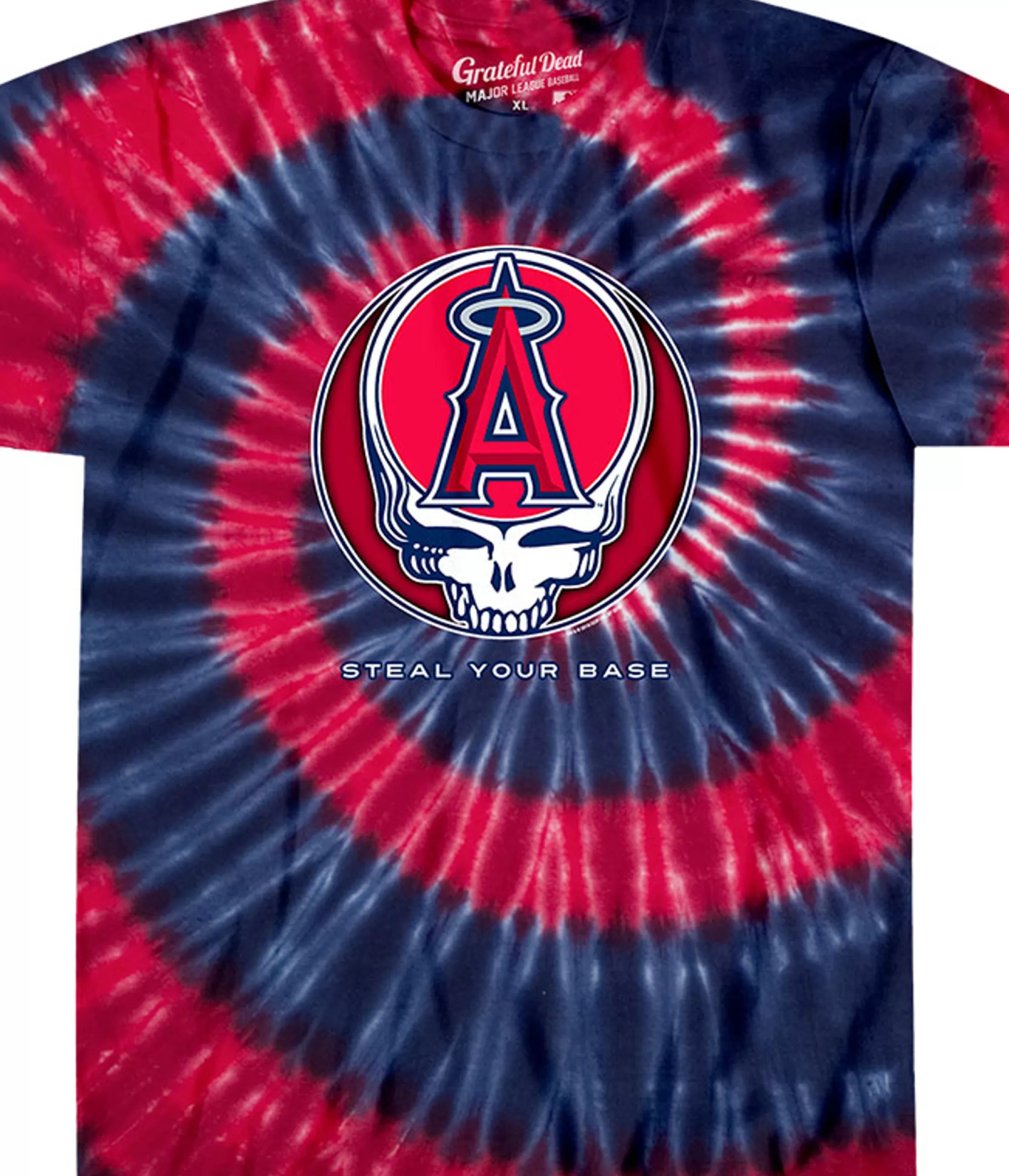 T-Shirt | Los Angeles Angels<Liquid Blue Los Angeles Angels Steal Your Base Tie-Dye T-Shirt