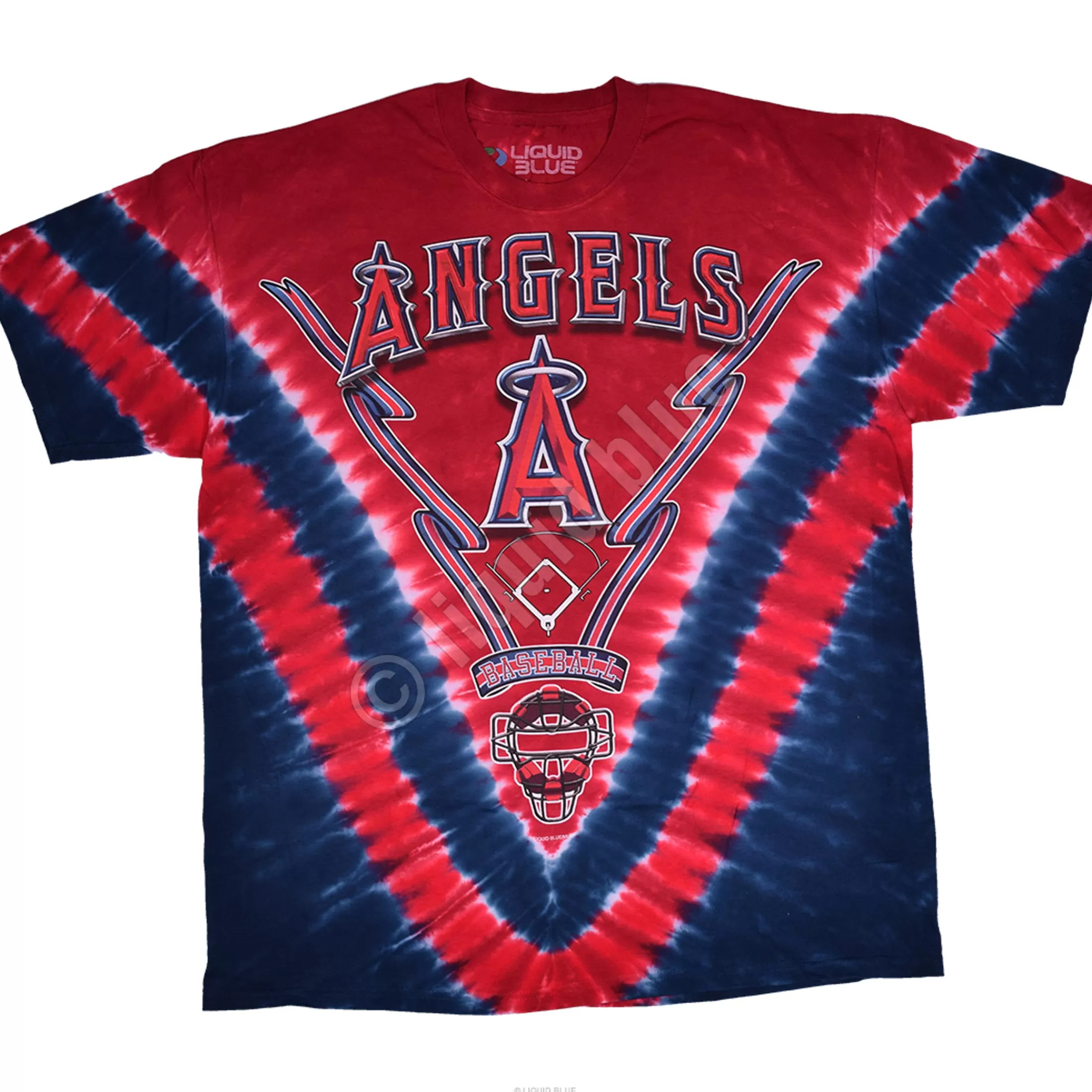 T-Shirt | Los Angeles Angels<Liquid Blue Los Angeles Angels V Tie-Dye T-Shirt