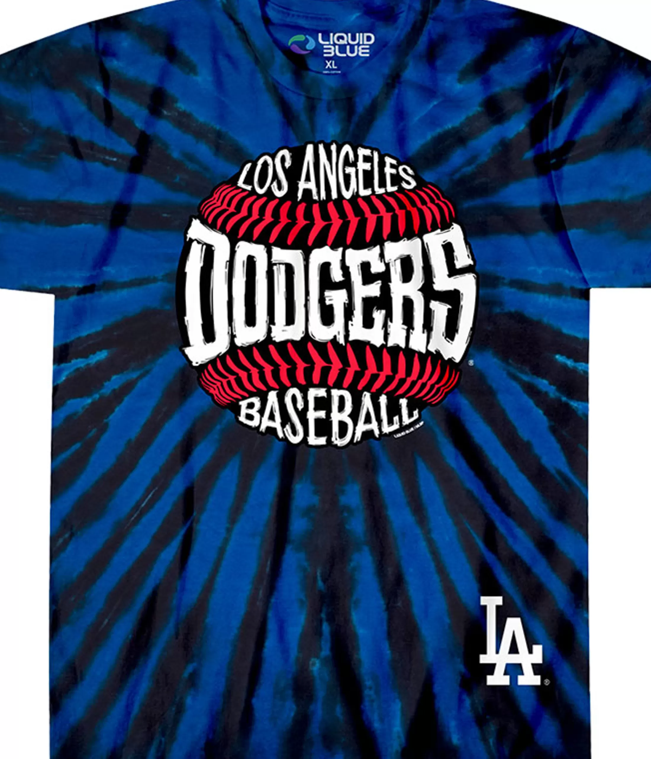 T-Shirt | Los Angeles Dodgers<Liquid Blue Los Angeles Dodgers Burst Tie-Dye T-Shirt