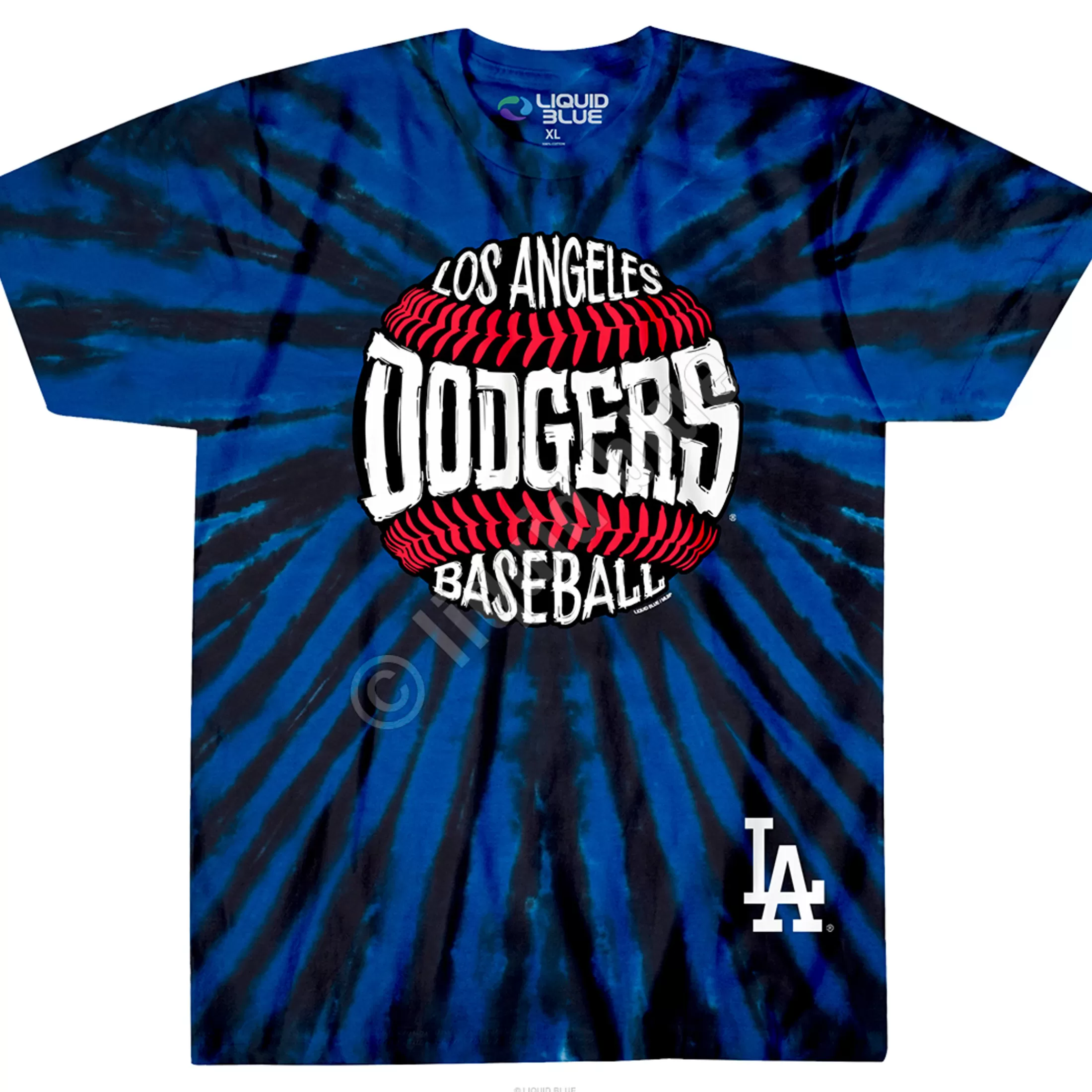 T-Shirt | Los Angeles Dodgers<Liquid Blue Los Angeles Dodgers Burst Tie-Dye T-Shirt