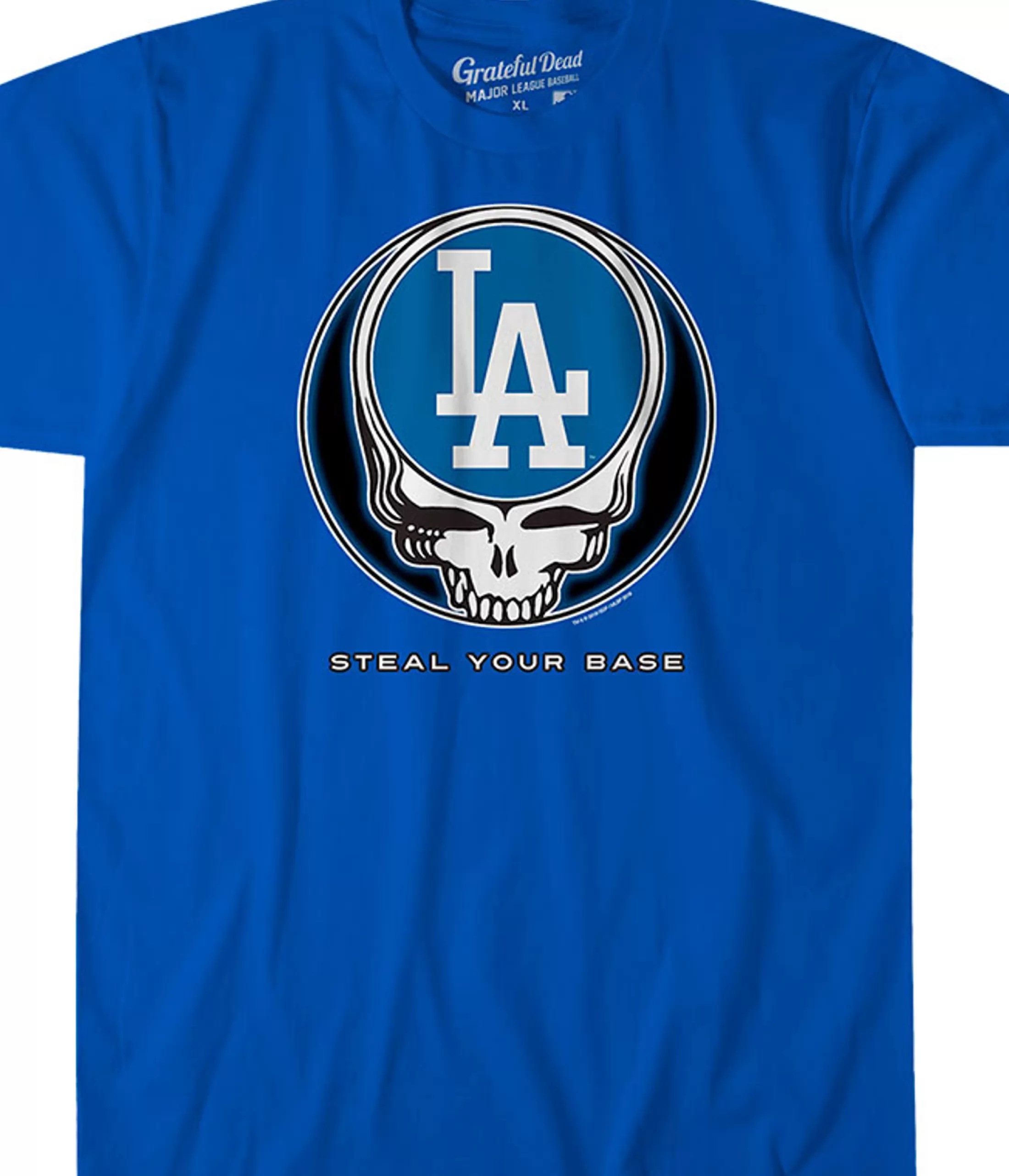 Athletic T-Shirt | Los Angeles Dodgers<Liquid Blue Los Angeles Dodgers Steal Your Base Blue Athletic T-Shirt