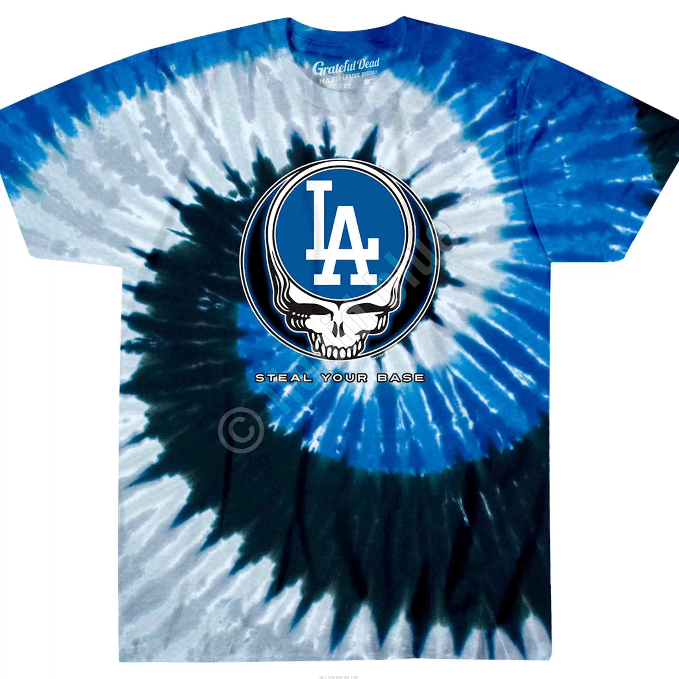 T-Shirt | Los Angeles Dodgers<Liquid Blue Los Angeles Dodgers Steal Your Base Tie-Dye T-Shirt