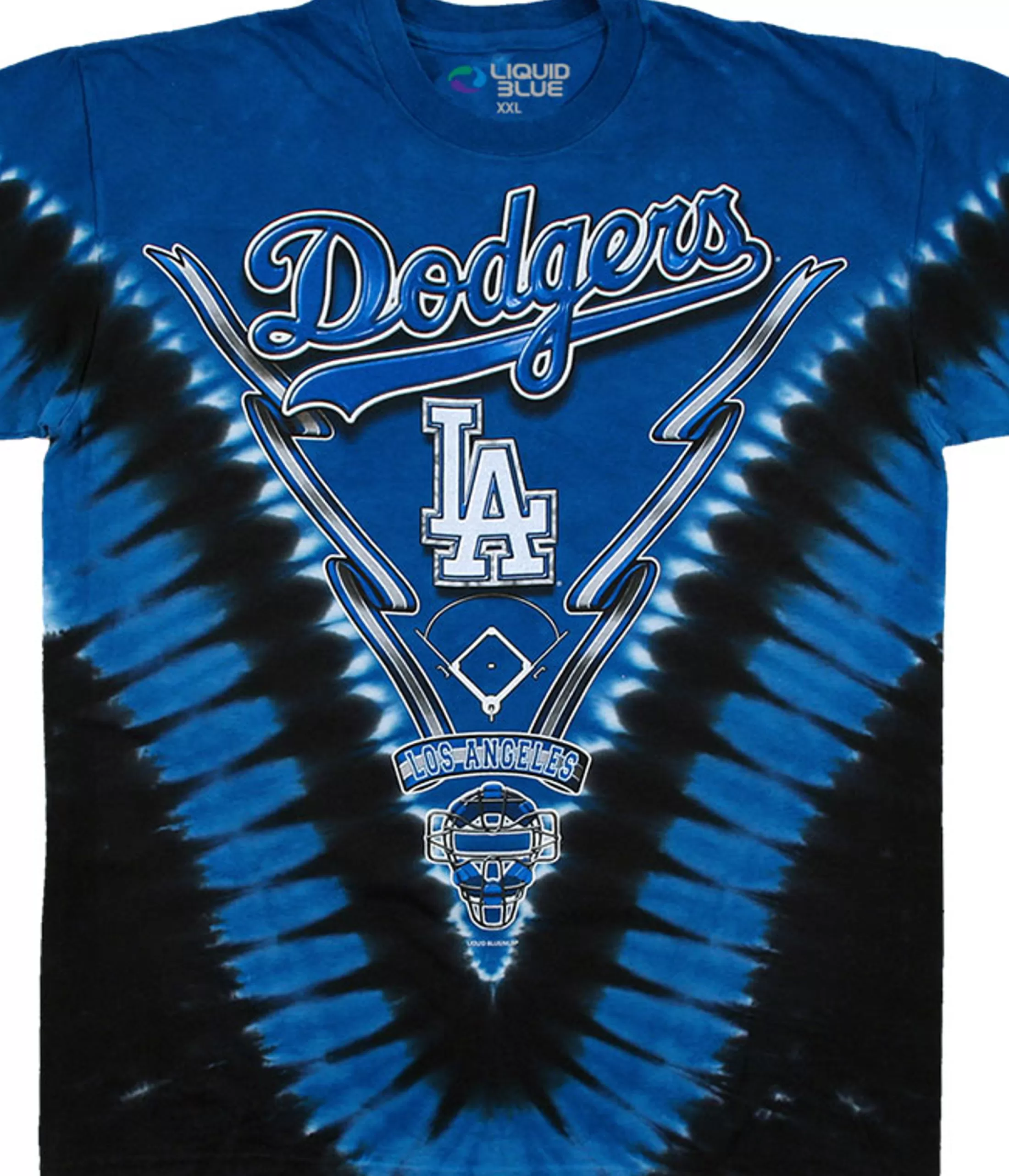 T-Shirt | Los Angeles Dodgers<Liquid Blue Los Angeles Dodgers V Tie-Dye T-Shirt