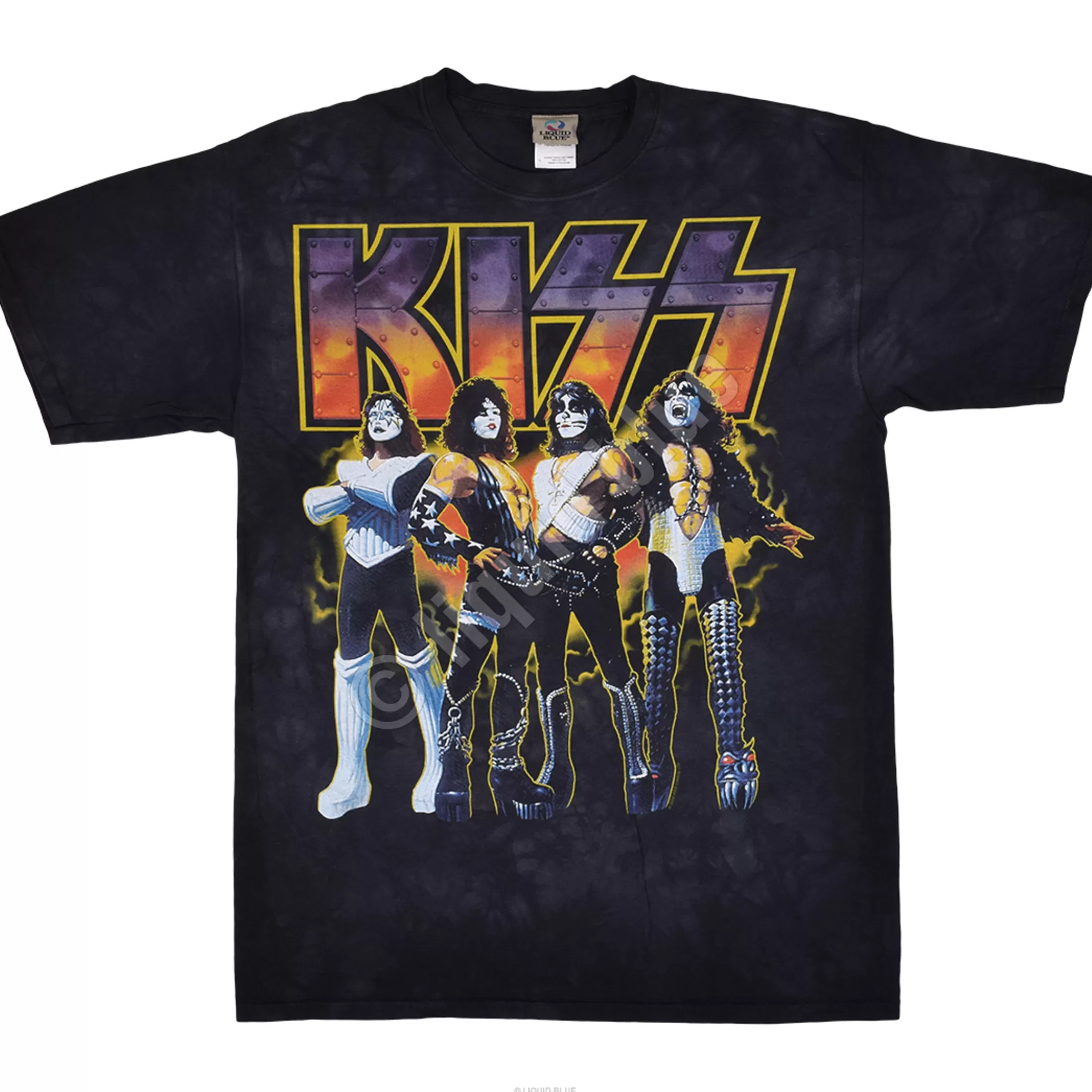 T-Shirt | Kiss<Liquid Blue Love Gun Tie-Dye T-Shirt