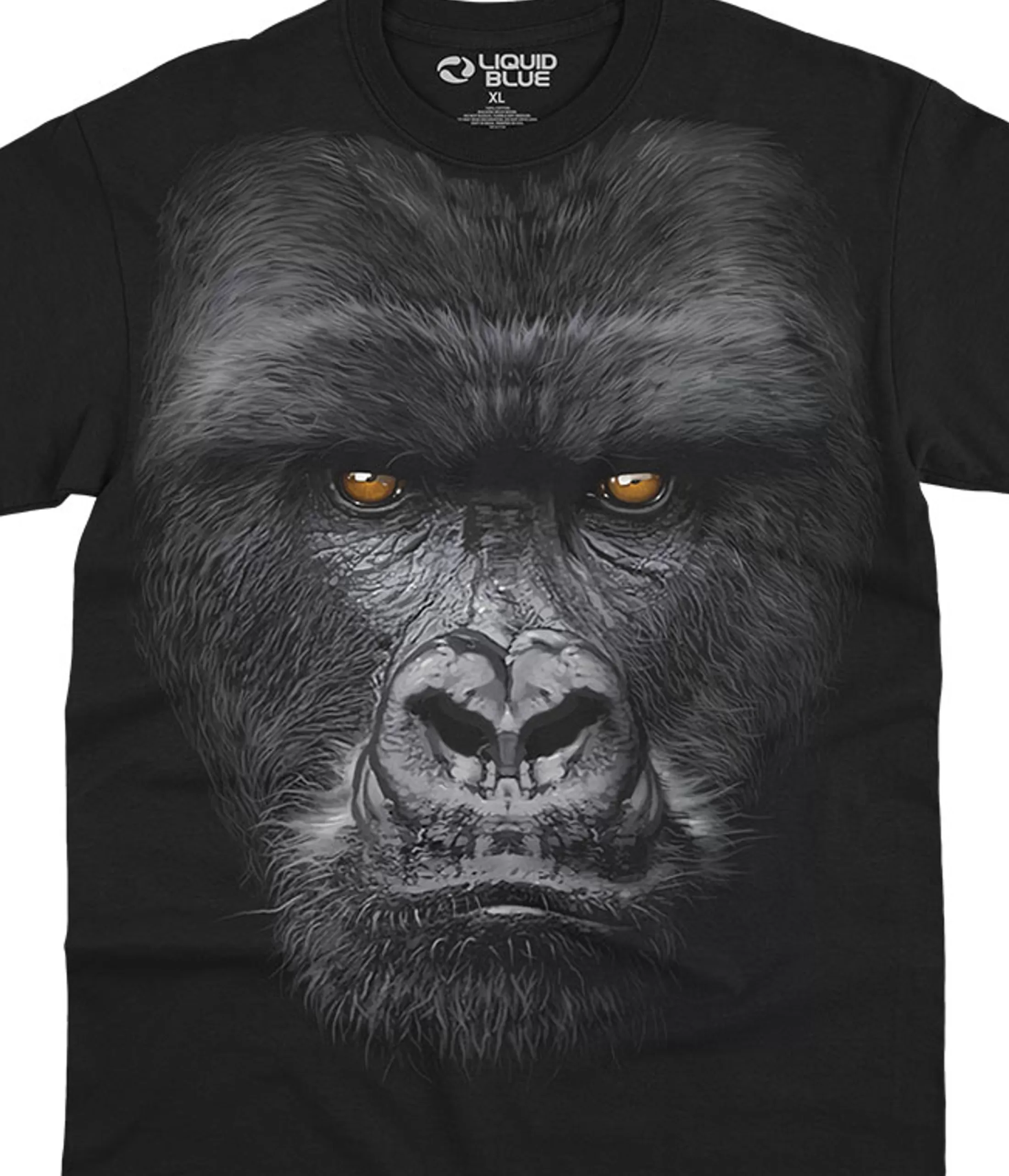 Athletic T-Shirt | Exotic Wildlife<Liquid Blue Majestic Gorilla Black Athletic T-Shirt