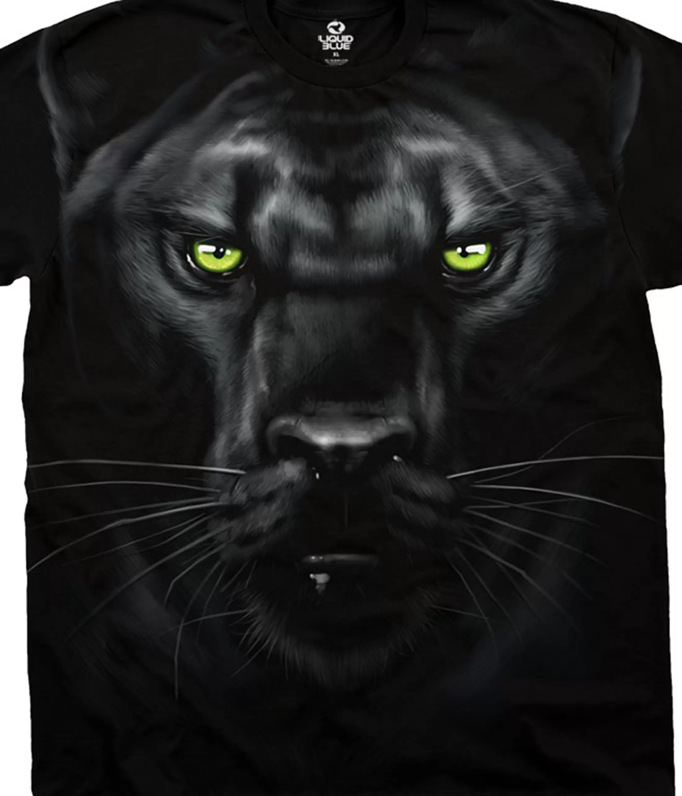 Athletic T-Shirt | Exotic Wildlife<Liquid Blue Majestic Panther Black Athletic T-Shirt