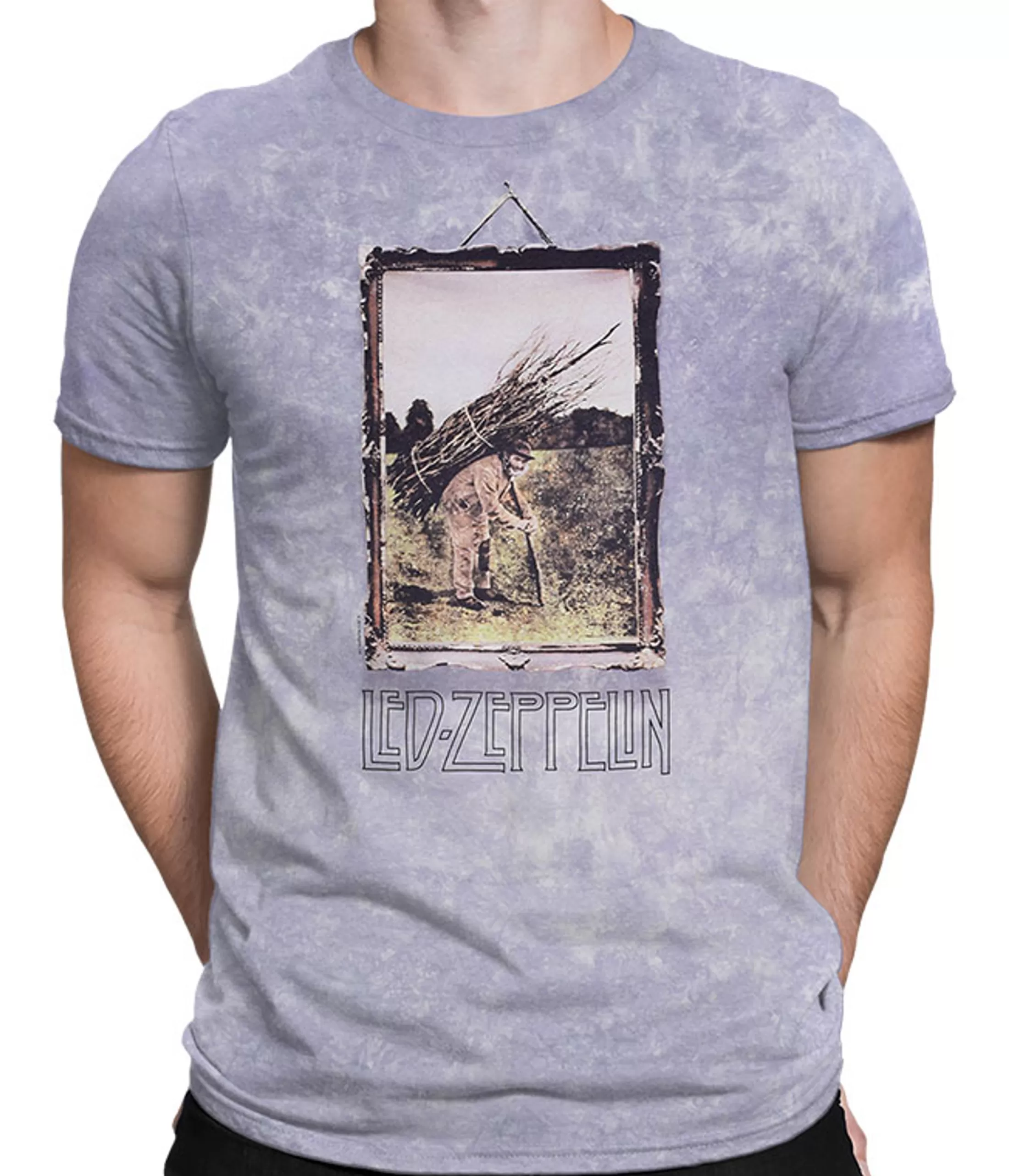 T-Shirt | Led Zeppelin<Liquid Blue Man With Sticks Tie-Dye T-Shirt