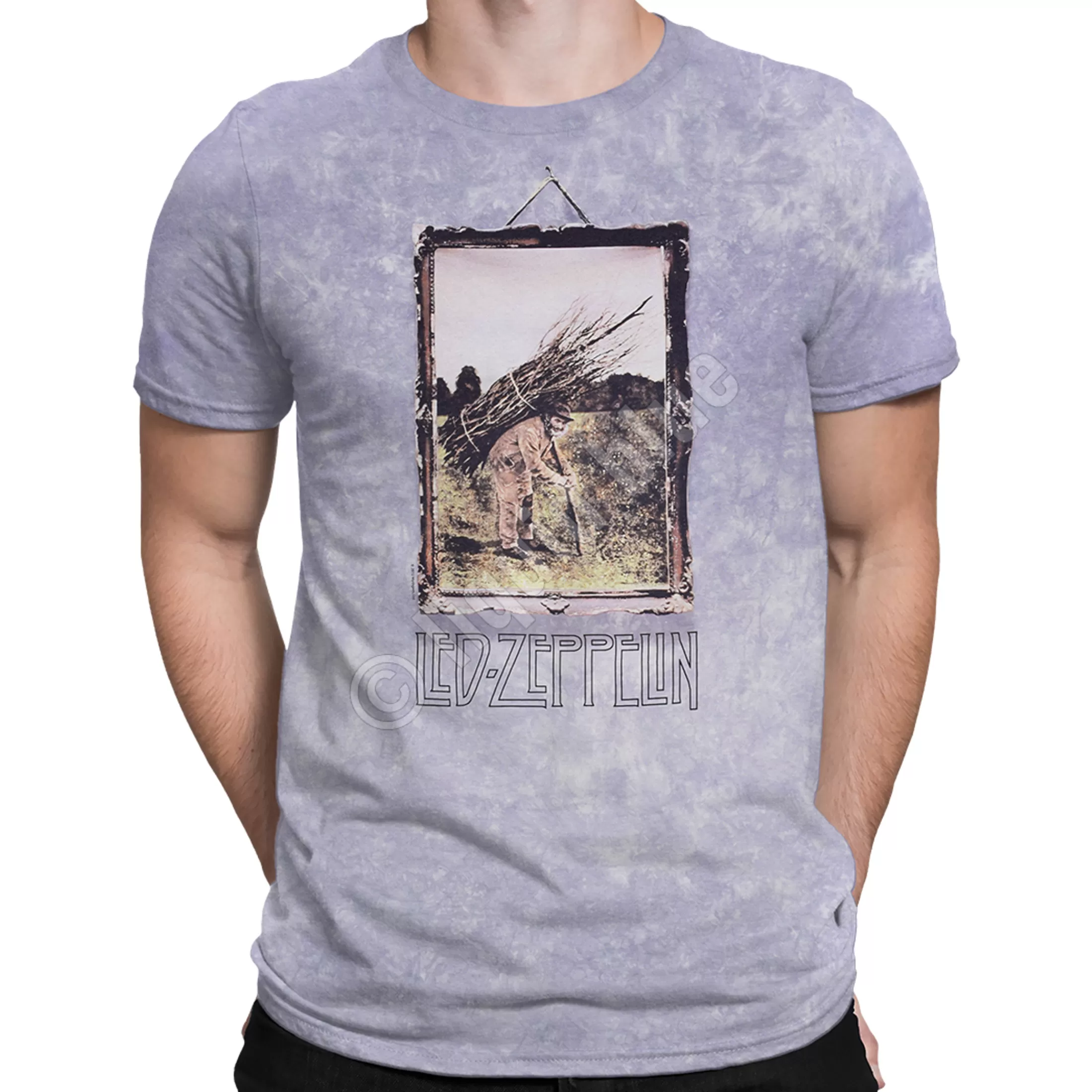 T-Shirt | Led Zeppelin<Liquid Blue Man With Sticks Tie-Dye T-Shirt